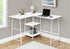 MN-207596    Computer Desk, Home Office, Corner, Storage Shelves, 48"L, L Shape, Metal Legs, Laminate, White Top, Contemporary, Industrial, Modern