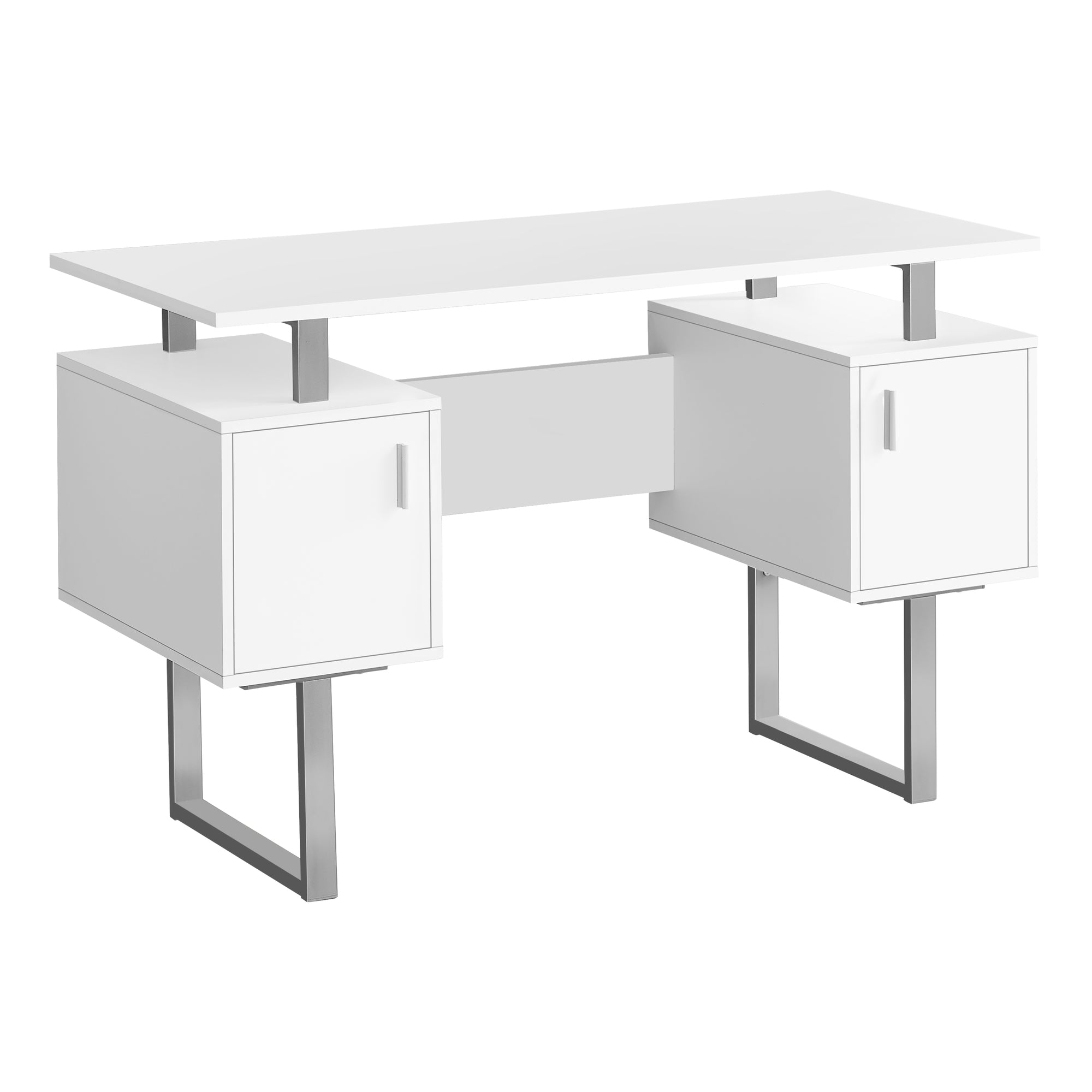 MN-247605    Computer Desk - 48"L / White / Silver Metal