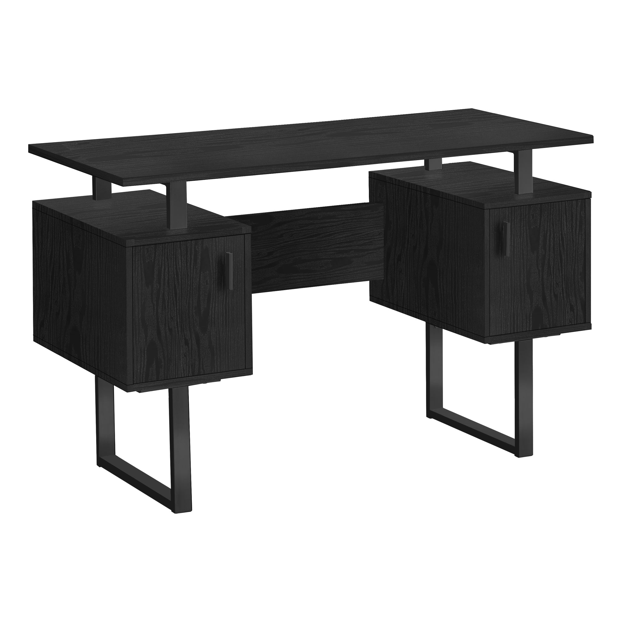 MN-257606    Computer Desk - 48"L / Black Oak / Black Metal
