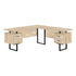MN-297613    Computer Desk, Home Office, Corner, Left, Right Set-Up, Storage Drawers, 70"L, L Shape, Metal, Laminate, Natural, Black, Contemporary, Modern
