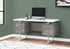 MN-447633    Computer Desk, Home Office, Laptop, Left, Right Set-Up, Storage Drawers, 60"L, Metal, Laminate, Grey Concrete, Silver, Contemporary, Modern