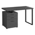 MN-517645    Computer Desk, Home Office, Laptop, Left, Right Set-Up, Storage Drawers, 48"L, Metal, Laminate, Grey, Black, Contemporary, Modern