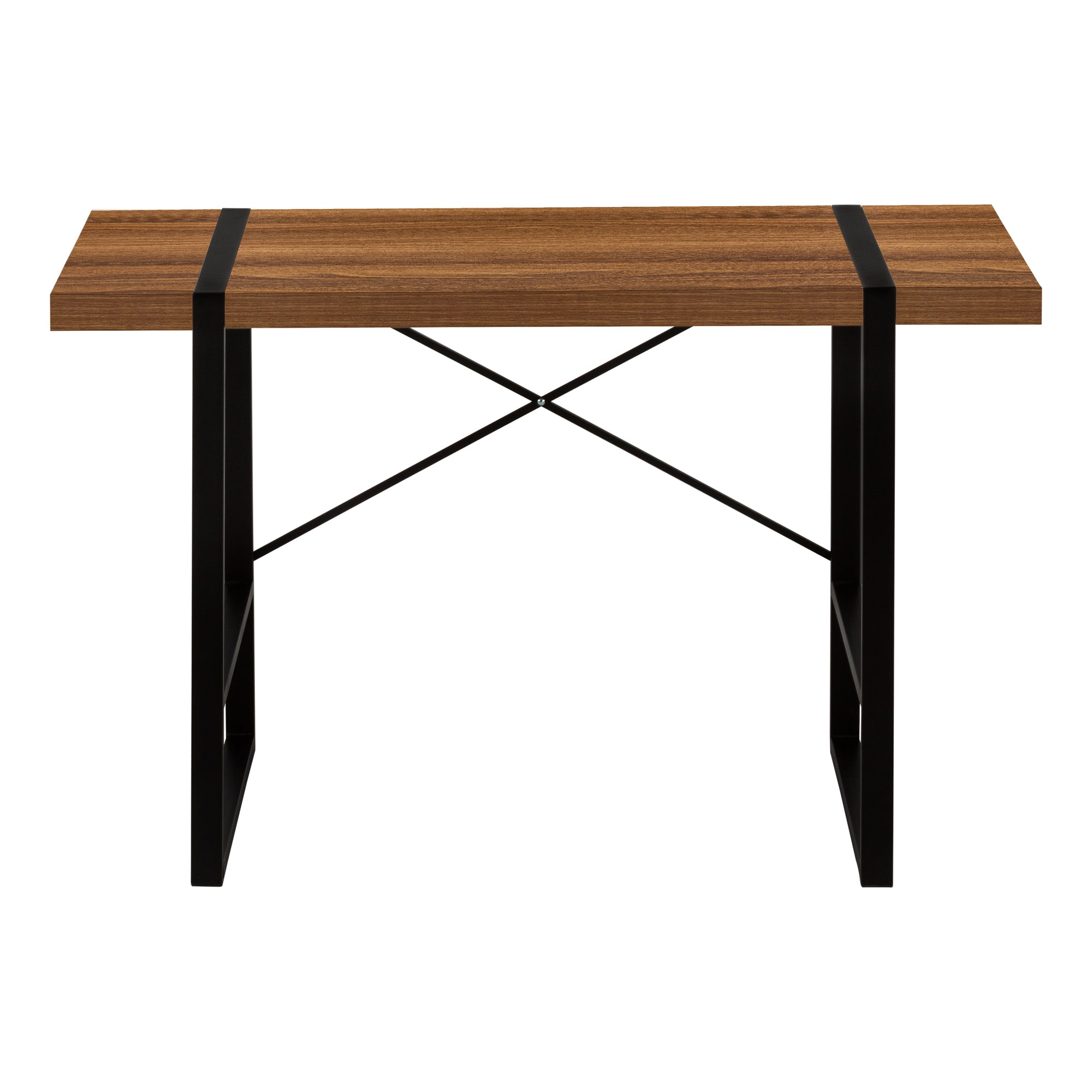 MN-567655    Computer Desk, Home Office, Laptop, 48"L, Metal, Laminate, Walnut, Black, Contemporary, Modern