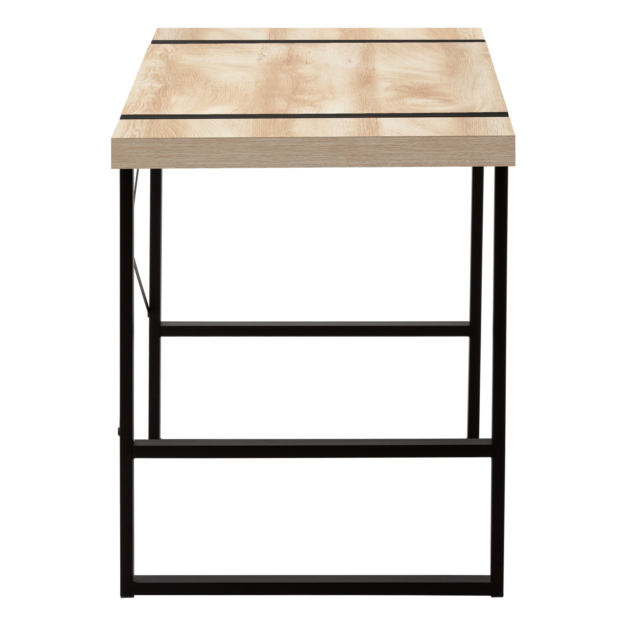 MN-597658    Computer Desk, Home Office, Laptop, 48"L, Metal, Laminate, Natural, Black, Contemporary, Modern