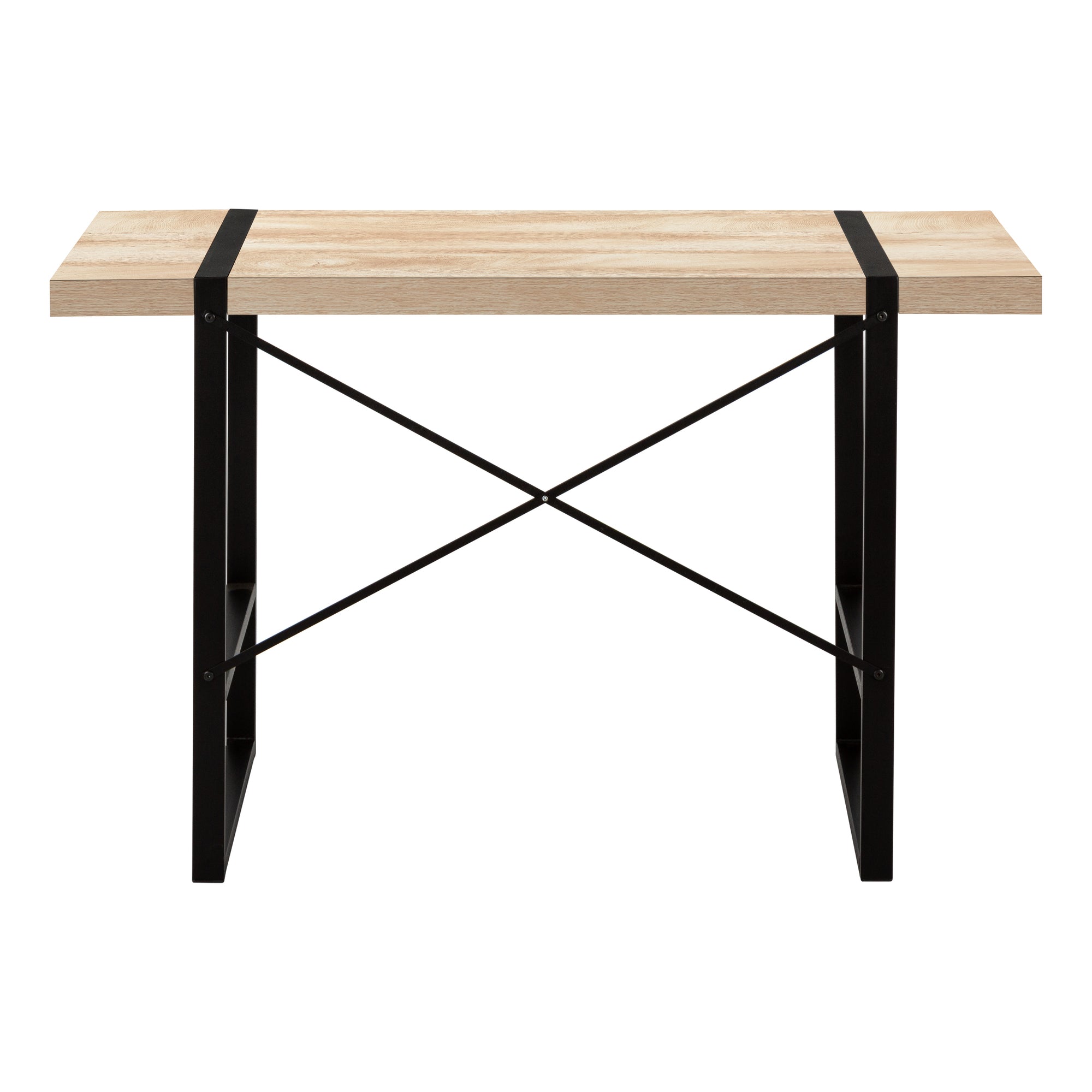 MN-597658    Computer Desk, Home Office, Laptop, 48"L, Metal, Laminate, Natural, Black, Contemporary, Modern