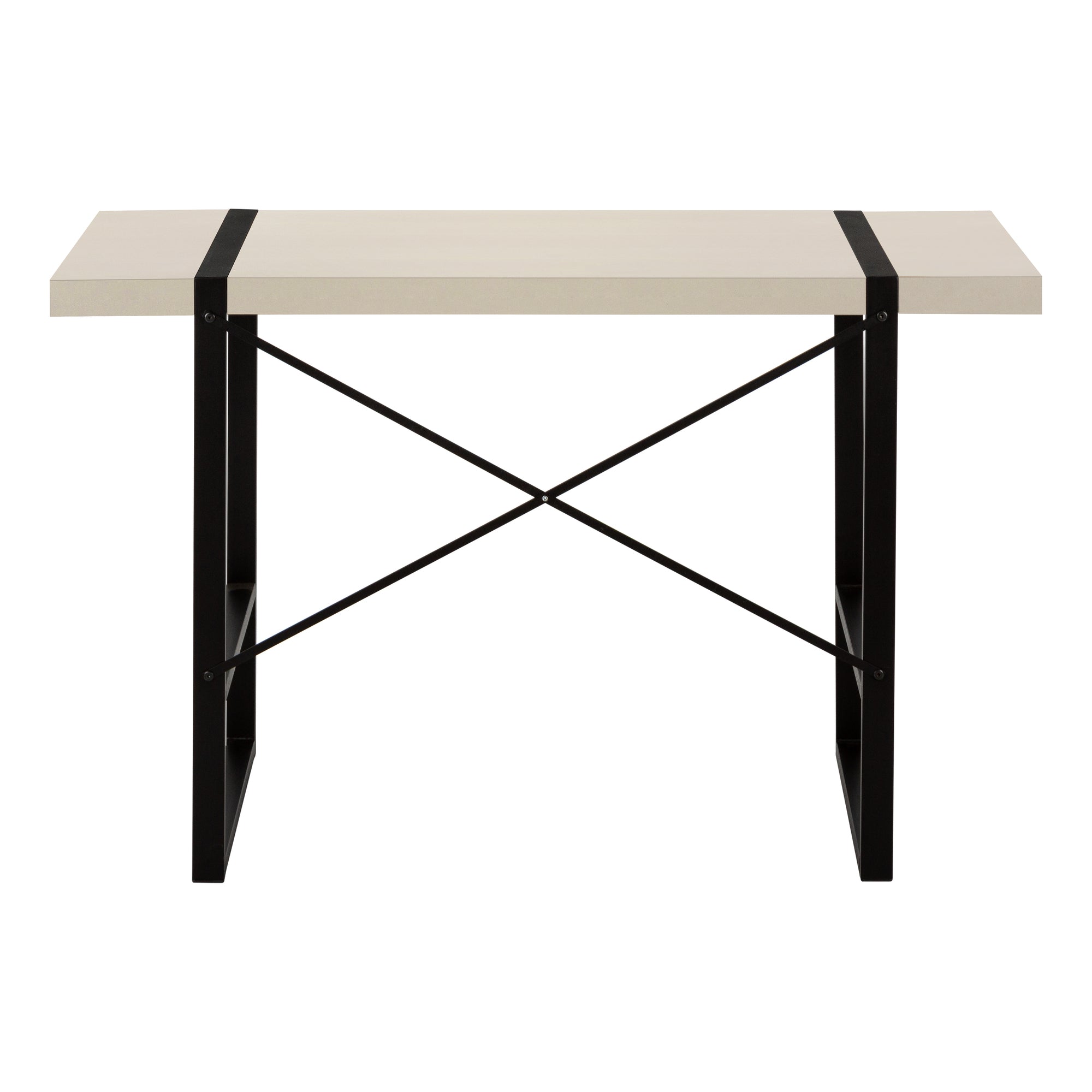 MN-607659    Computer Desk, Home Office, Laptop, 48"L, Metal, Laminate, Taupe, Black, Contemporary, Modern