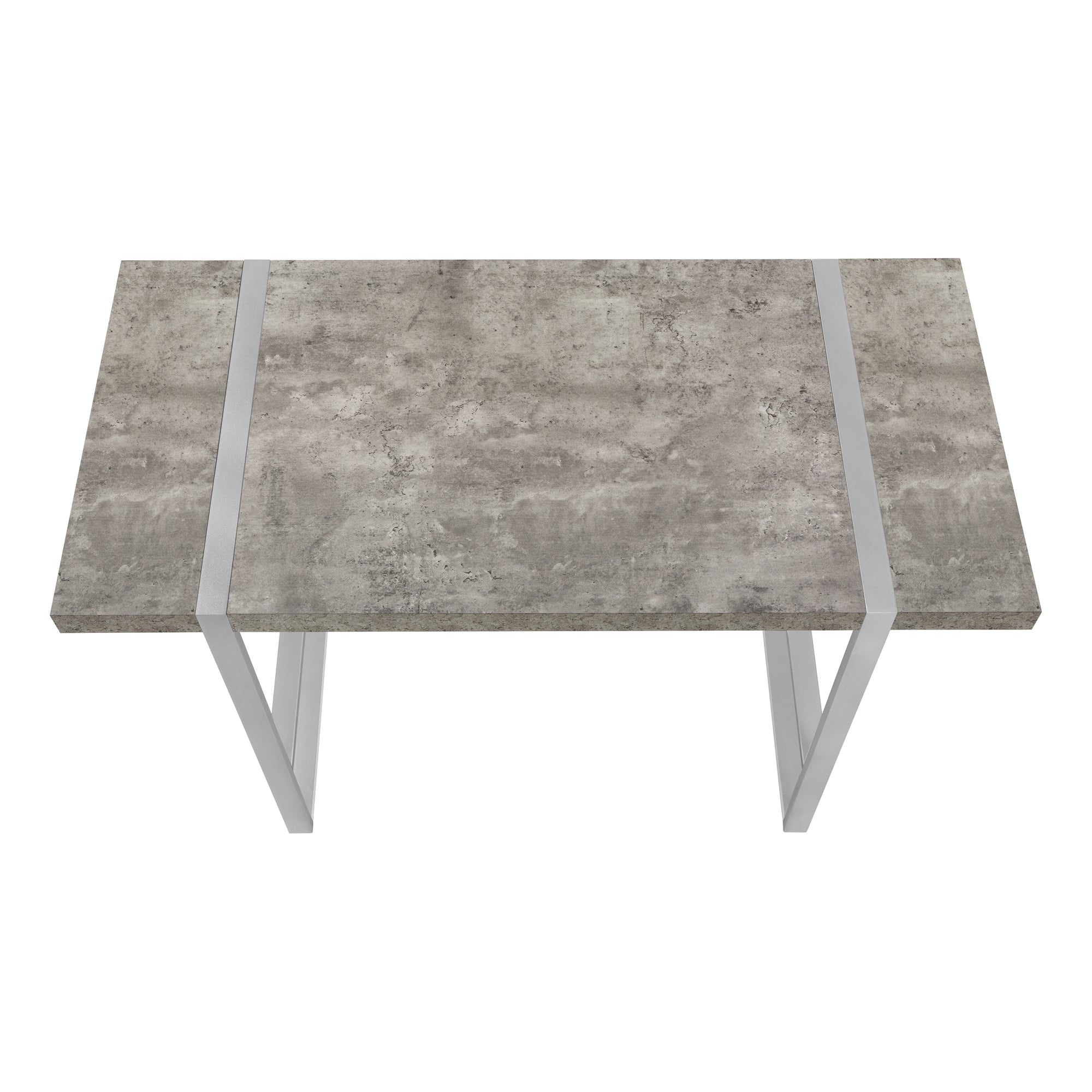 MN-637662    Computer Desk, Home Office, Laptop, 48"L, Metal, Laminate, Grey Concrete, Silver, Contemporary, Modern