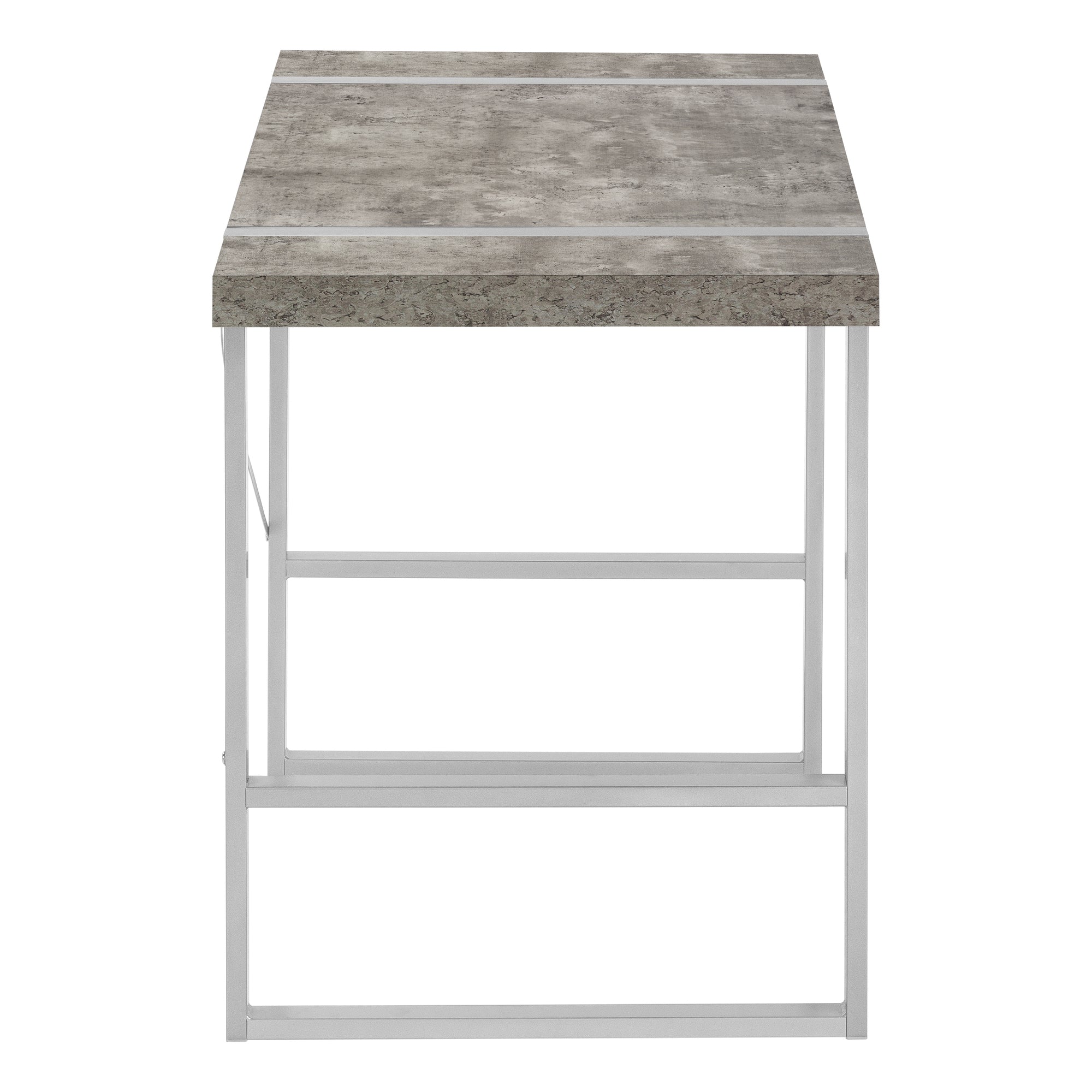 MN-637662    Computer Desk, Home Office, Laptop, 48"L, Metal, Laminate, Grey Concrete, Silver, Contemporary, Modern