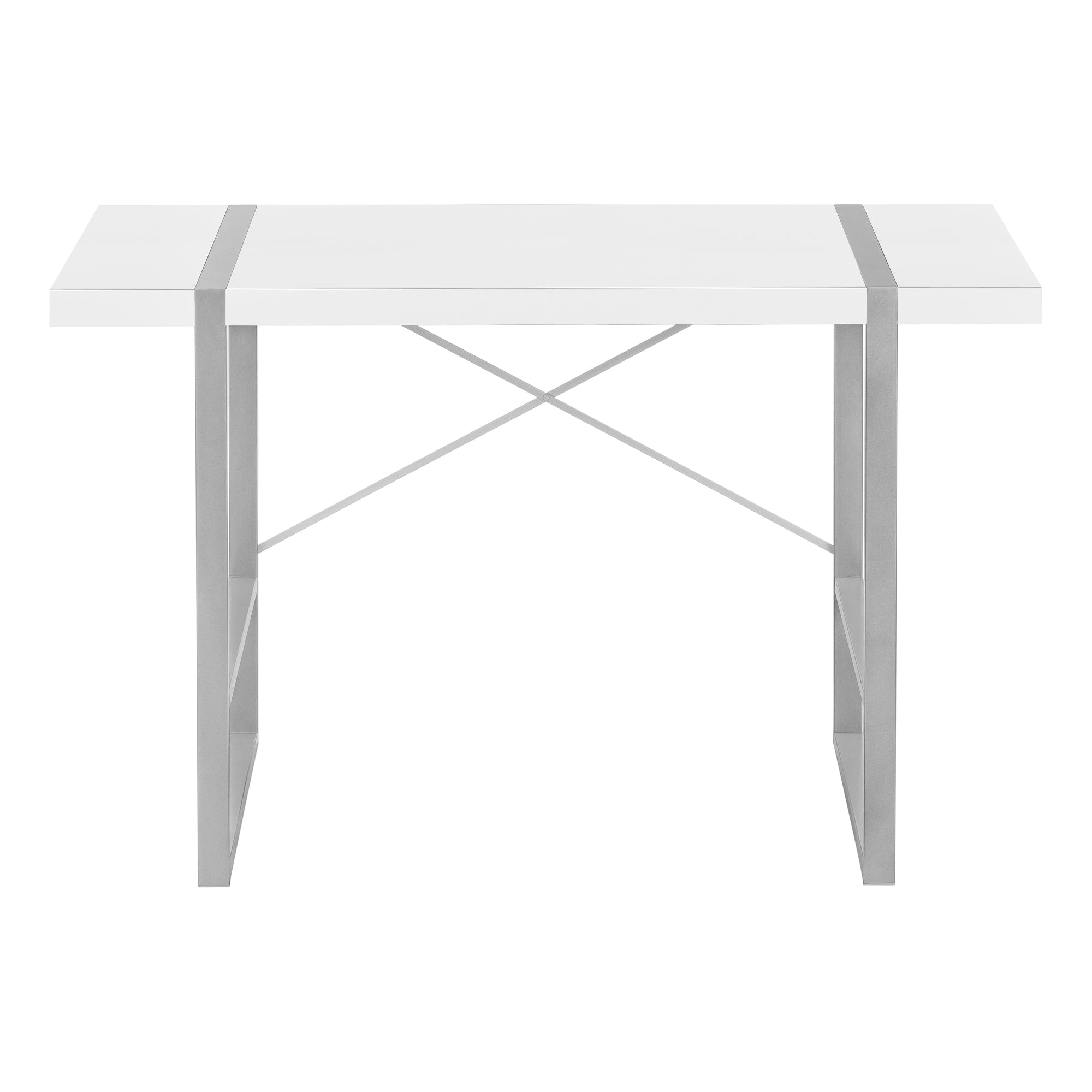 MN-647663    Computer Desk, Home Office, Laptop, 48"L, Metal, Laminate, White, Grey, Contemporary, Modern