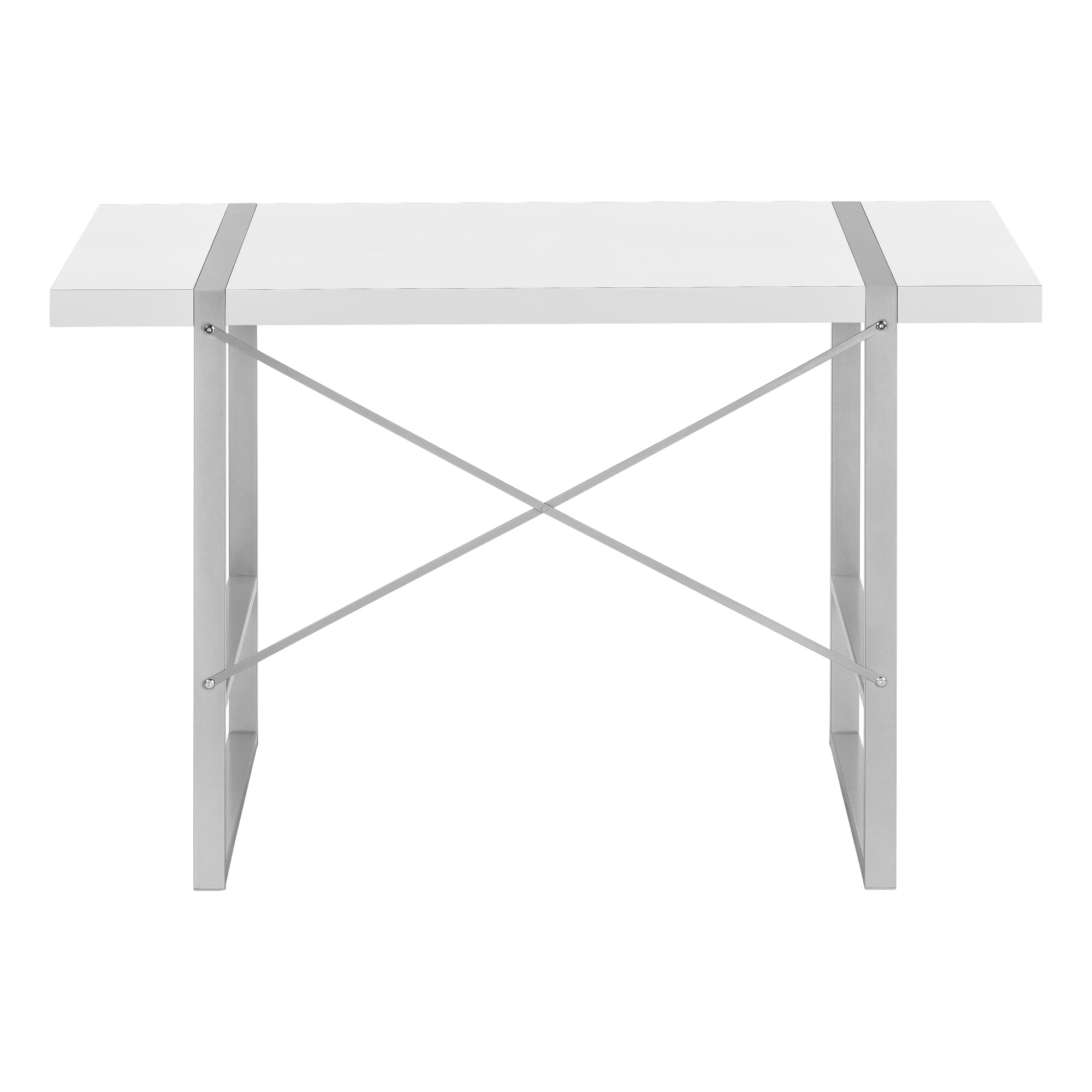 MN-647663    Computer Desk, Home Office, Laptop, 48"L, Metal, Laminate, White, Grey, Contemporary, Modern