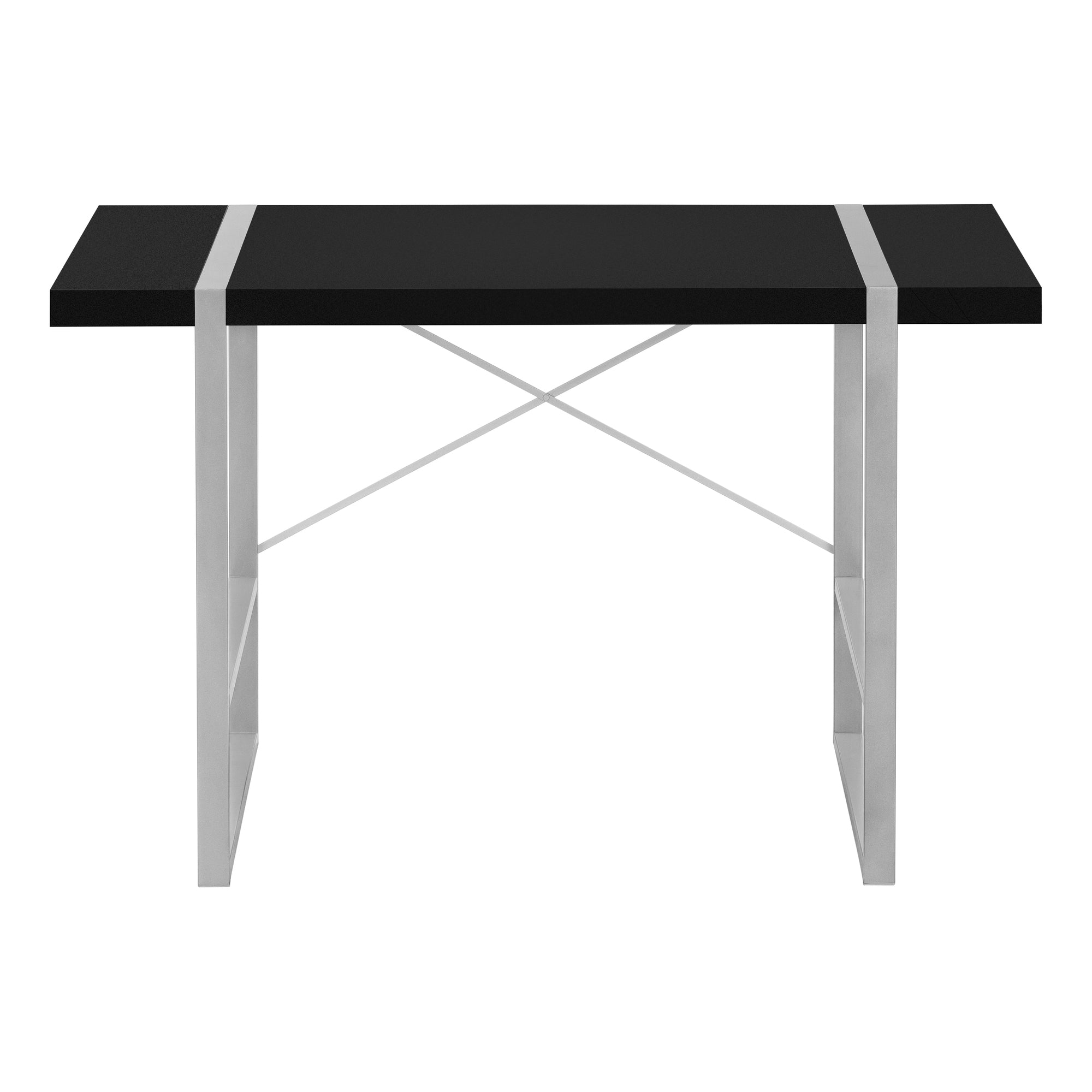 MN-657664    Computer Desk, Home Office, Laptop, 48"L, Metal, Laminate, Black, Silver, Contemporary, Modern