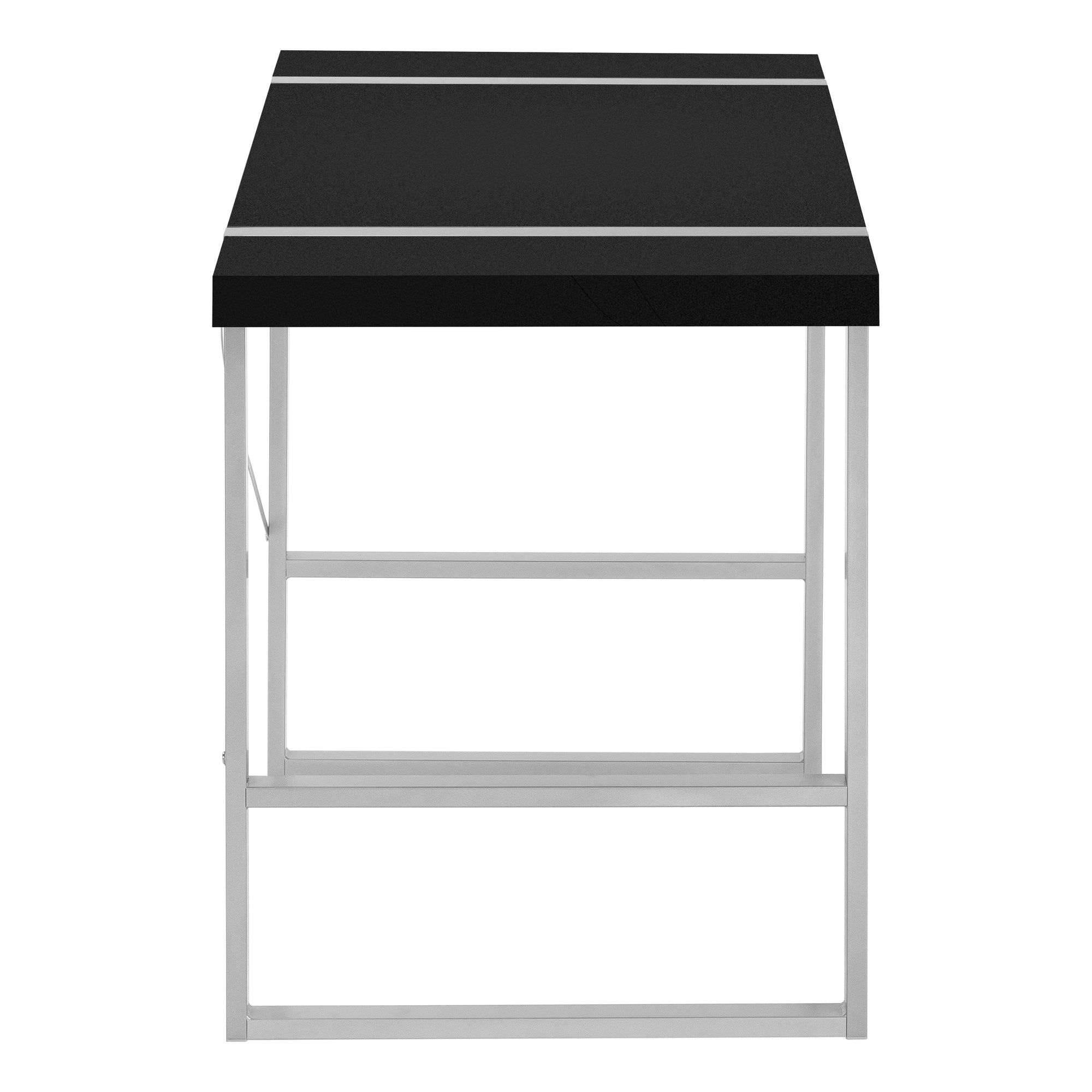 MN-657664    Computer Desk, Home Office, Laptop, 48"L, Metal, Laminate, Black, Silver, Contemporary, Modern