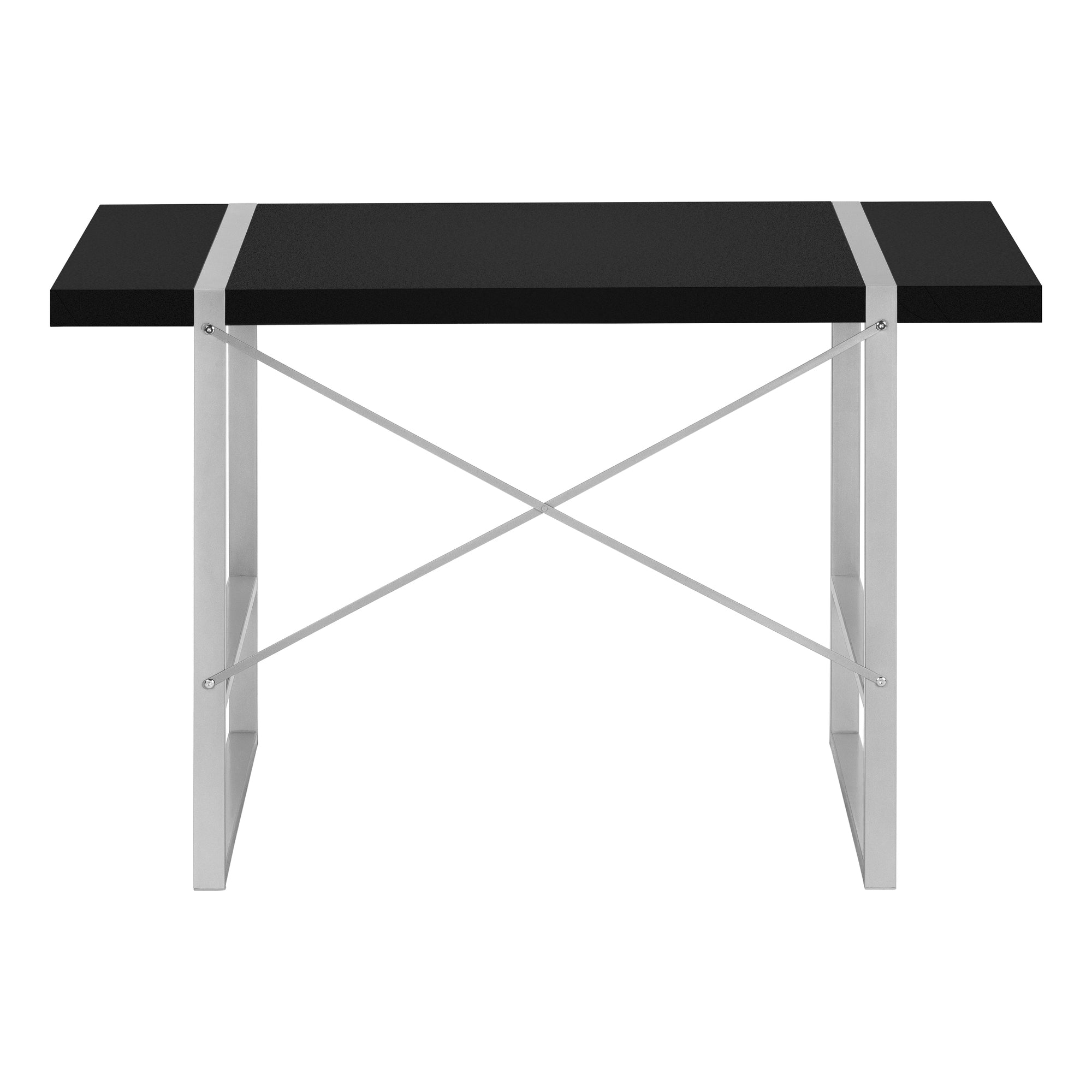 MN-657664    Computer Desk, Home Office, Laptop, 48"L, Metal, Laminate, Black, Silver, Contemporary, Modern