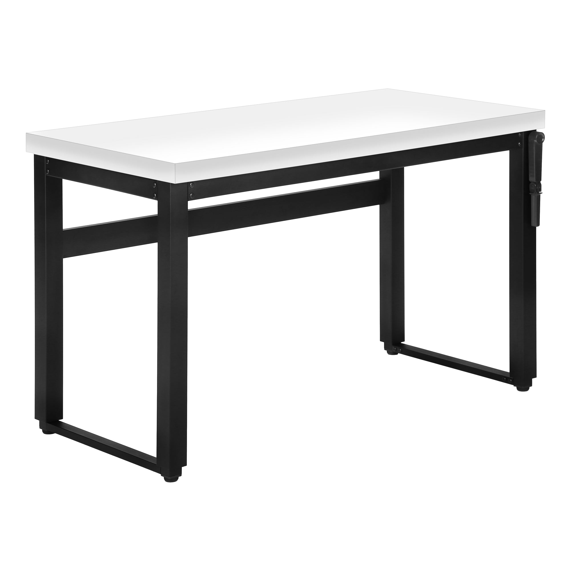 MN-757681    Computer Desk, Home Office, Standing, Adjustable, 48"L, Metal Legs, Laminate, White, Contemporary, Modern