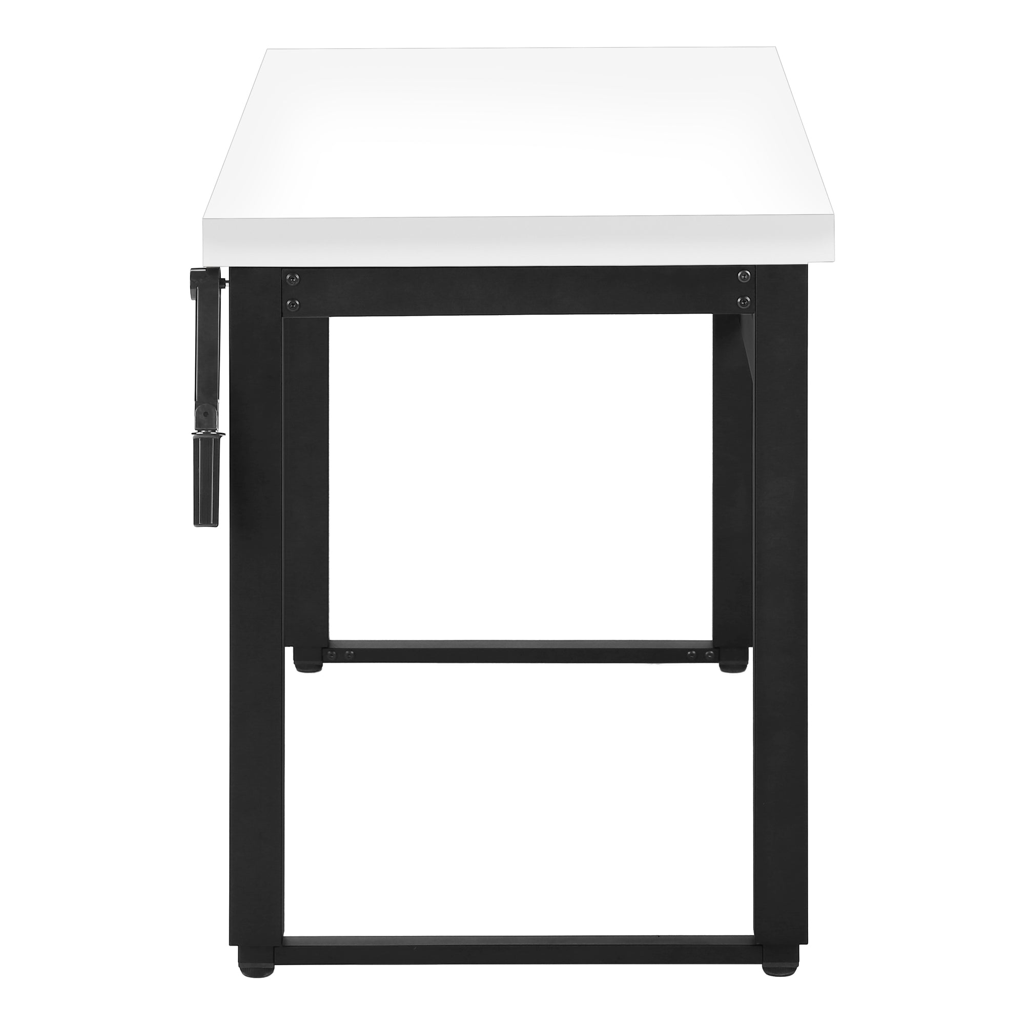 MN-757681    Computer Desk, Home Office, Standing, Adjustable, 48"L, Metal Legs, Laminate, White, Contemporary, Modern