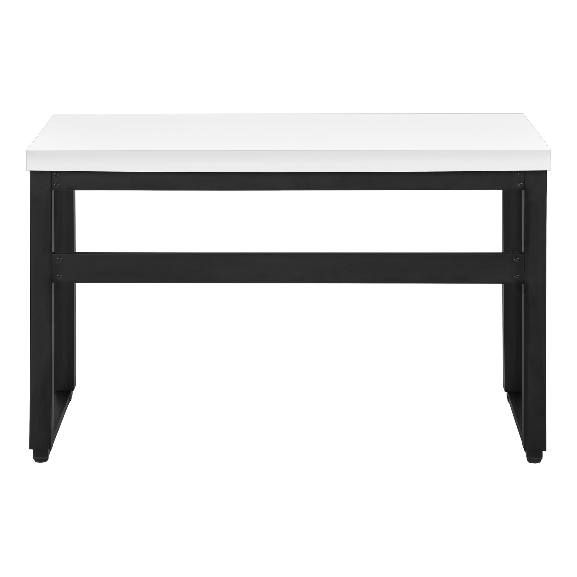 MN-757681    Computer Desk, Home Office, Standing, Adjustable, 48"L, Metal Legs, Laminate, White, Contemporary, Modern