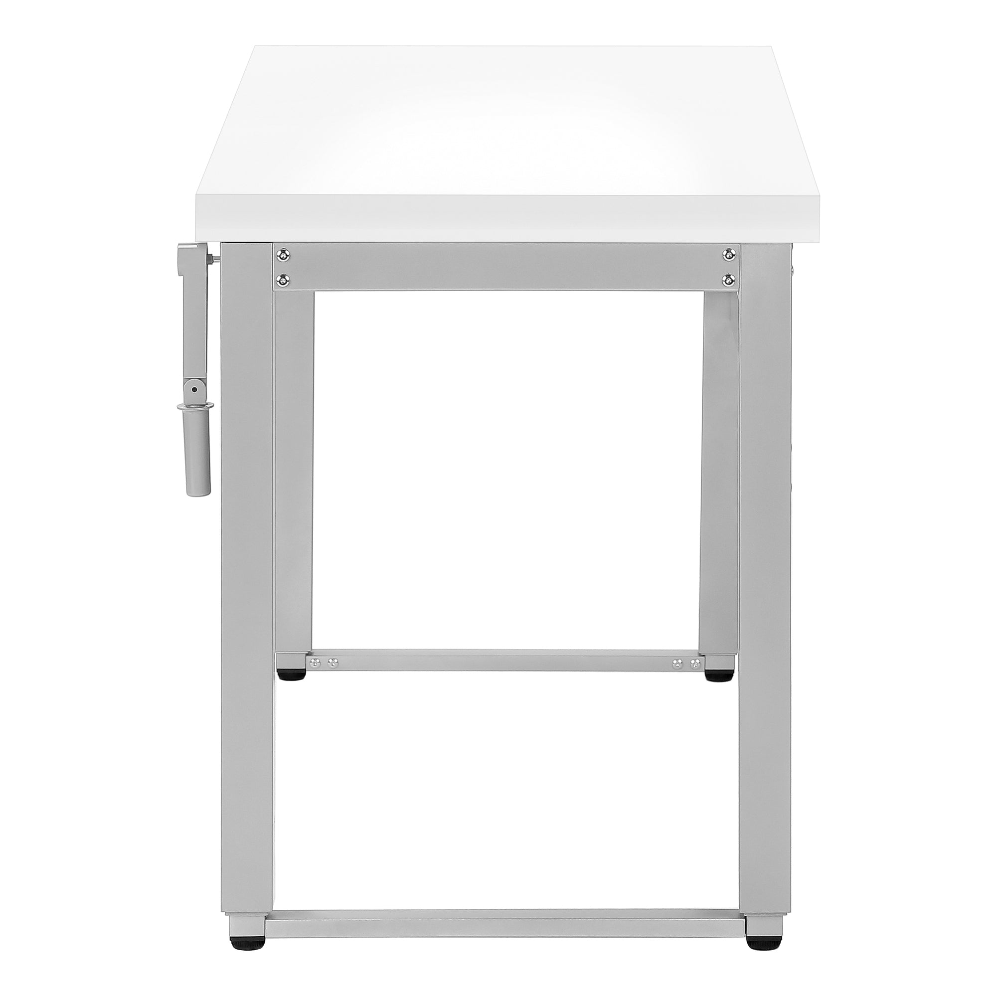 MN-777683    Computer Desk, Home Office, Standing, Adjustable, 48"L, Metal Legs, Laminate, White, Contemporary, Modern