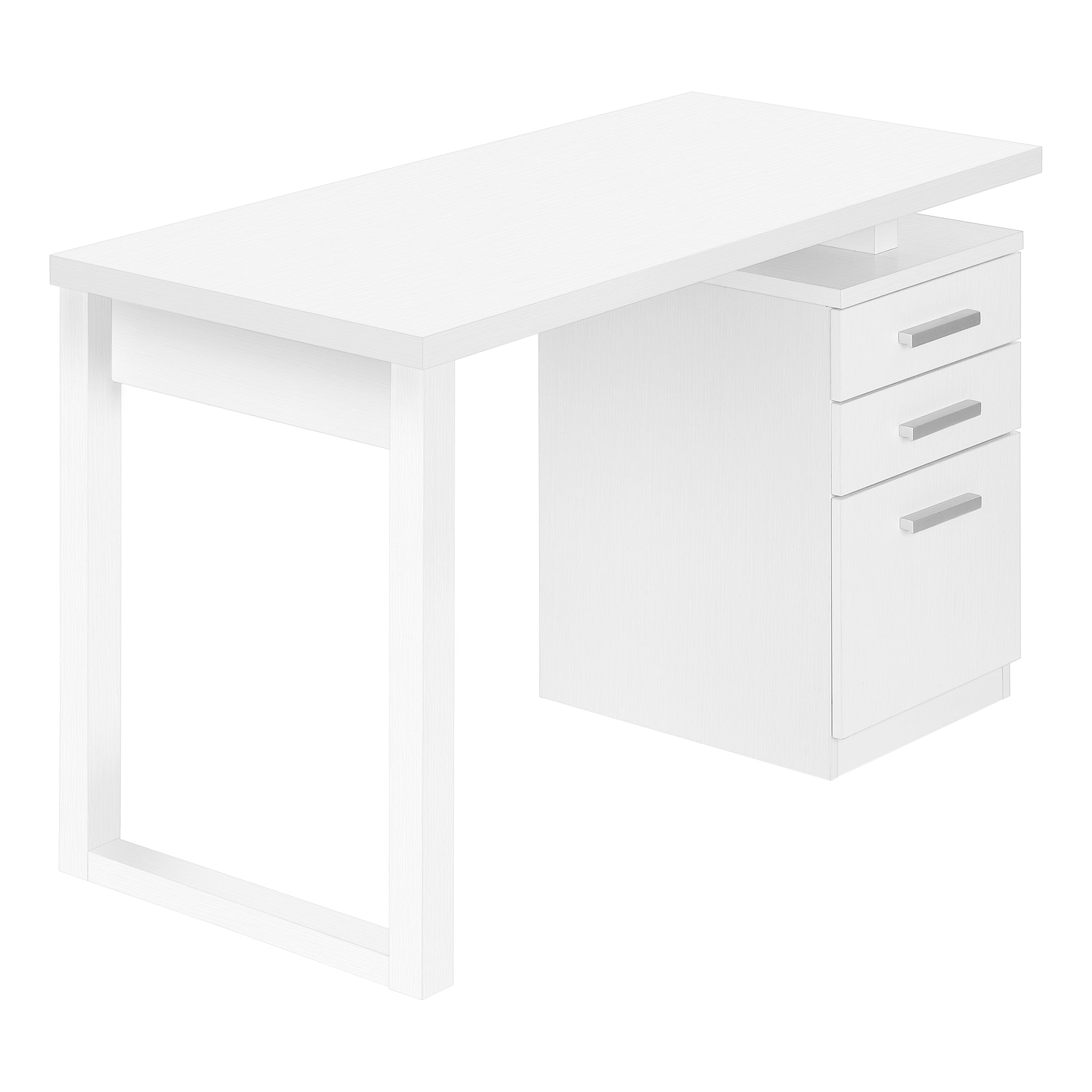 MN-797690    Computer Desk, Home Office, Laptop, Left, Right Set-Up, Storage Drawers, 48"L, Metal, Laminate, White, Contemporary, Modern