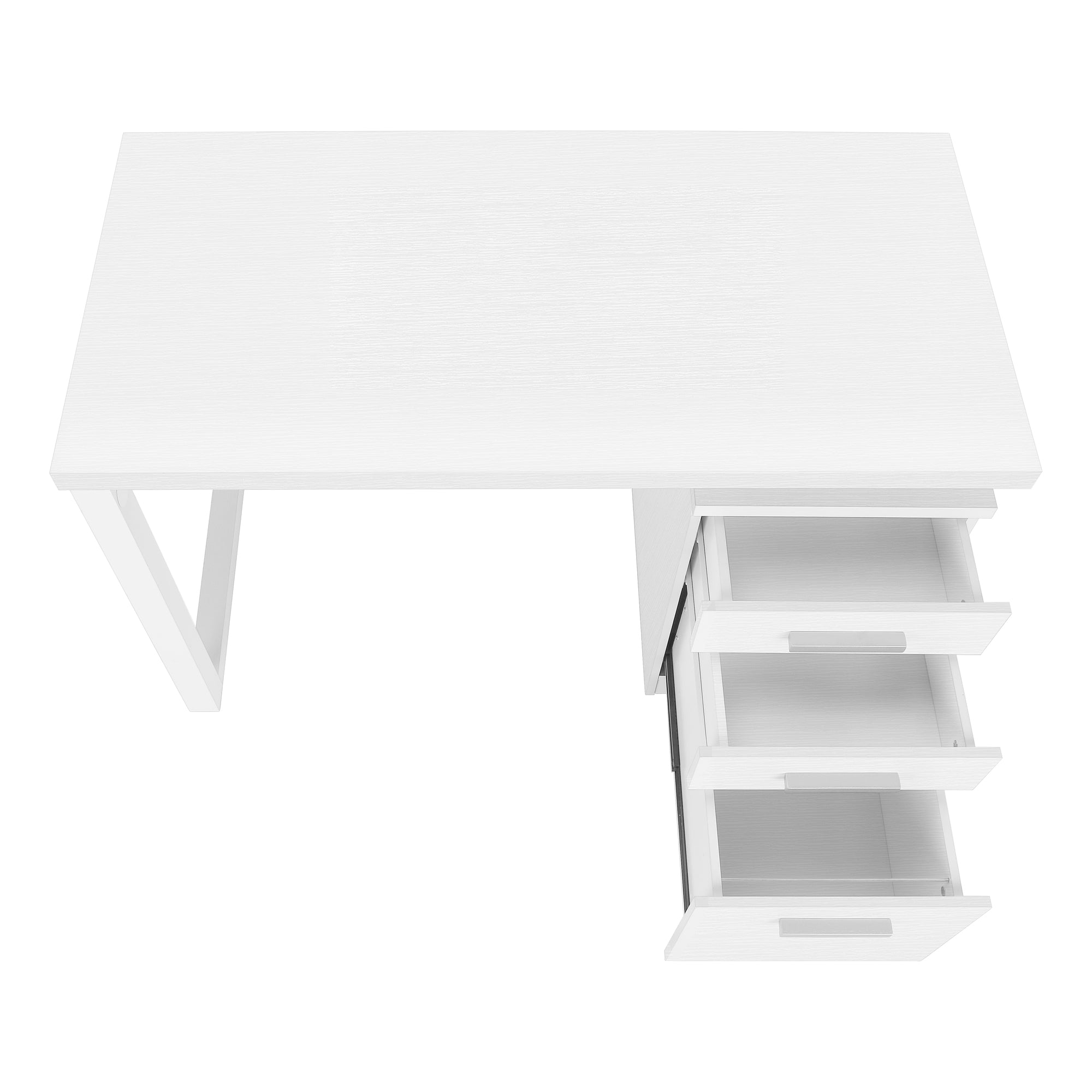 MN-797690    Computer Desk, Home Office, Laptop, Left, Right Set-Up, Storage Drawers, 48"L, Metal, Laminate, White, Contemporary, Modern