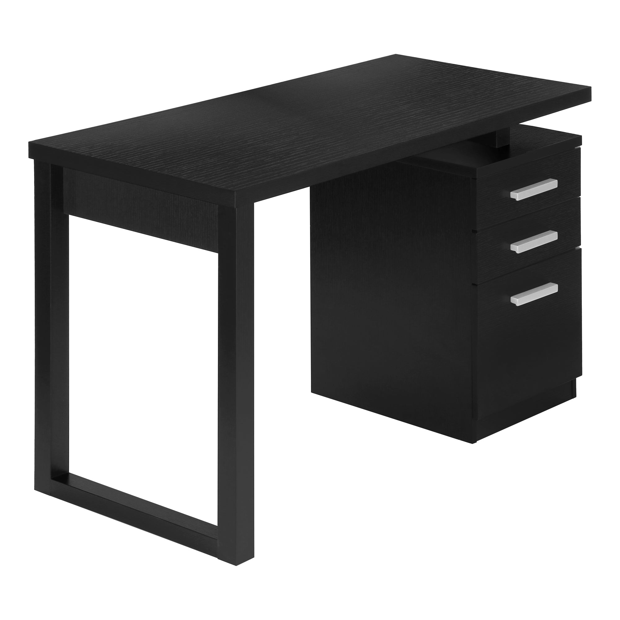 MN-807691    Computer Desk, Home Office, Laptop, Left, Right Set-Up, Storage Drawers, 48"L, Metal, Laminate, Black, Contemporary, Modern