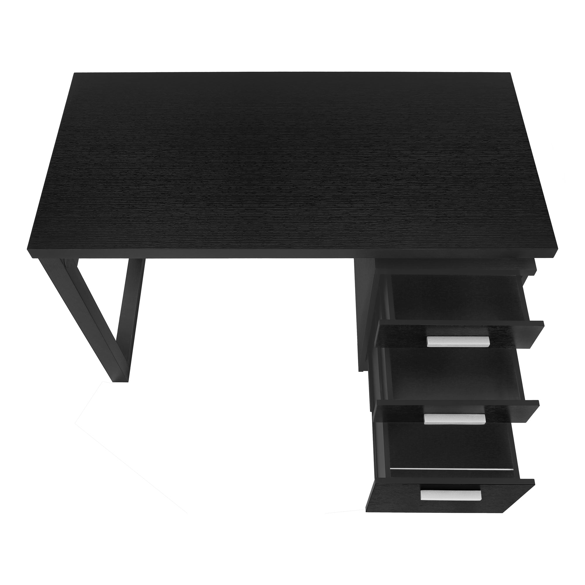 MN-807691    Computer Desk, Home Office, Laptop, Left, Right Set-Up, Storage Drawers, 48"L, Metal, Laminate, Black, Contemporary, Modern