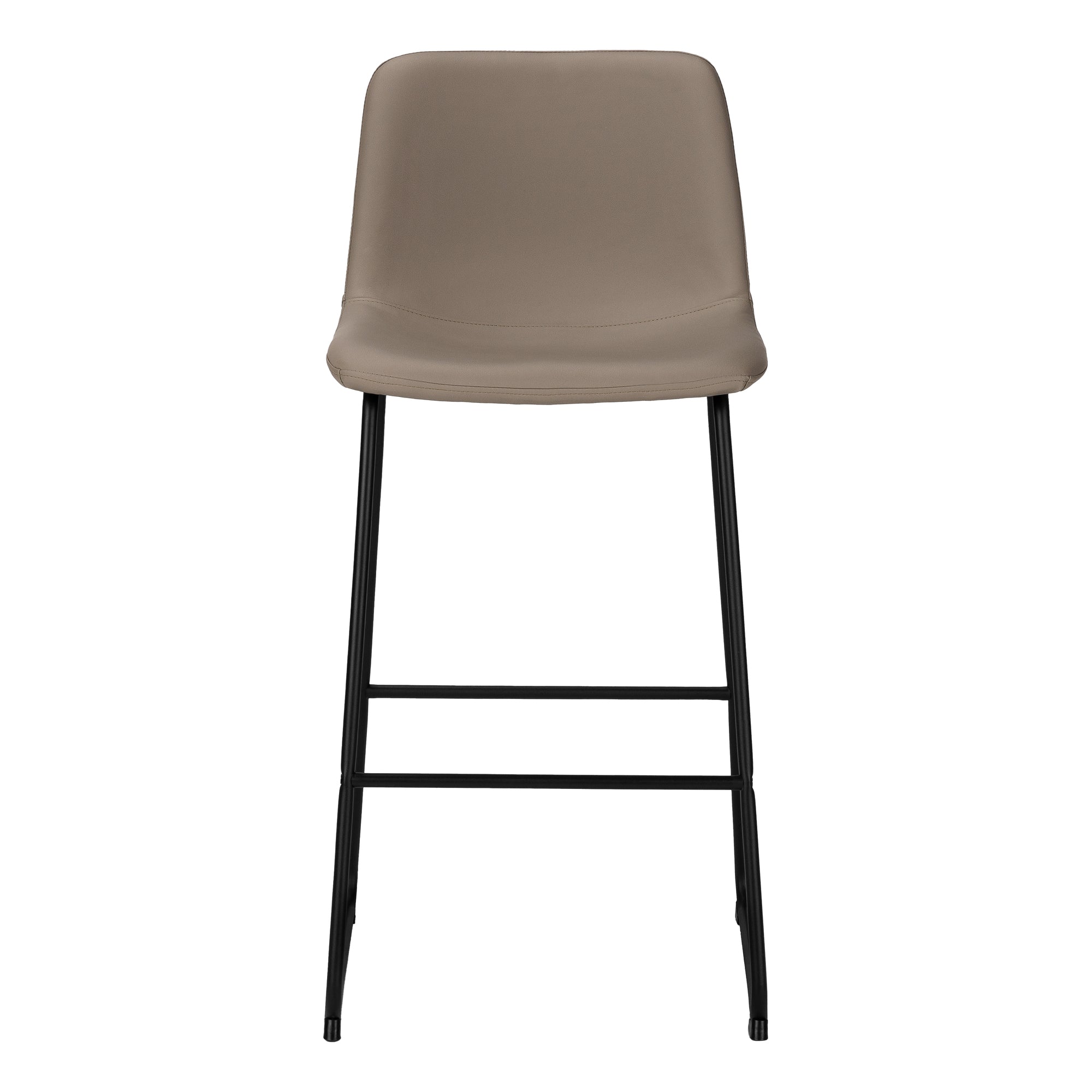 MN-107751    Office Chair - Standing Desk, Metal Frame, Curved Backrest,  Taupe Leather-Look,  Black