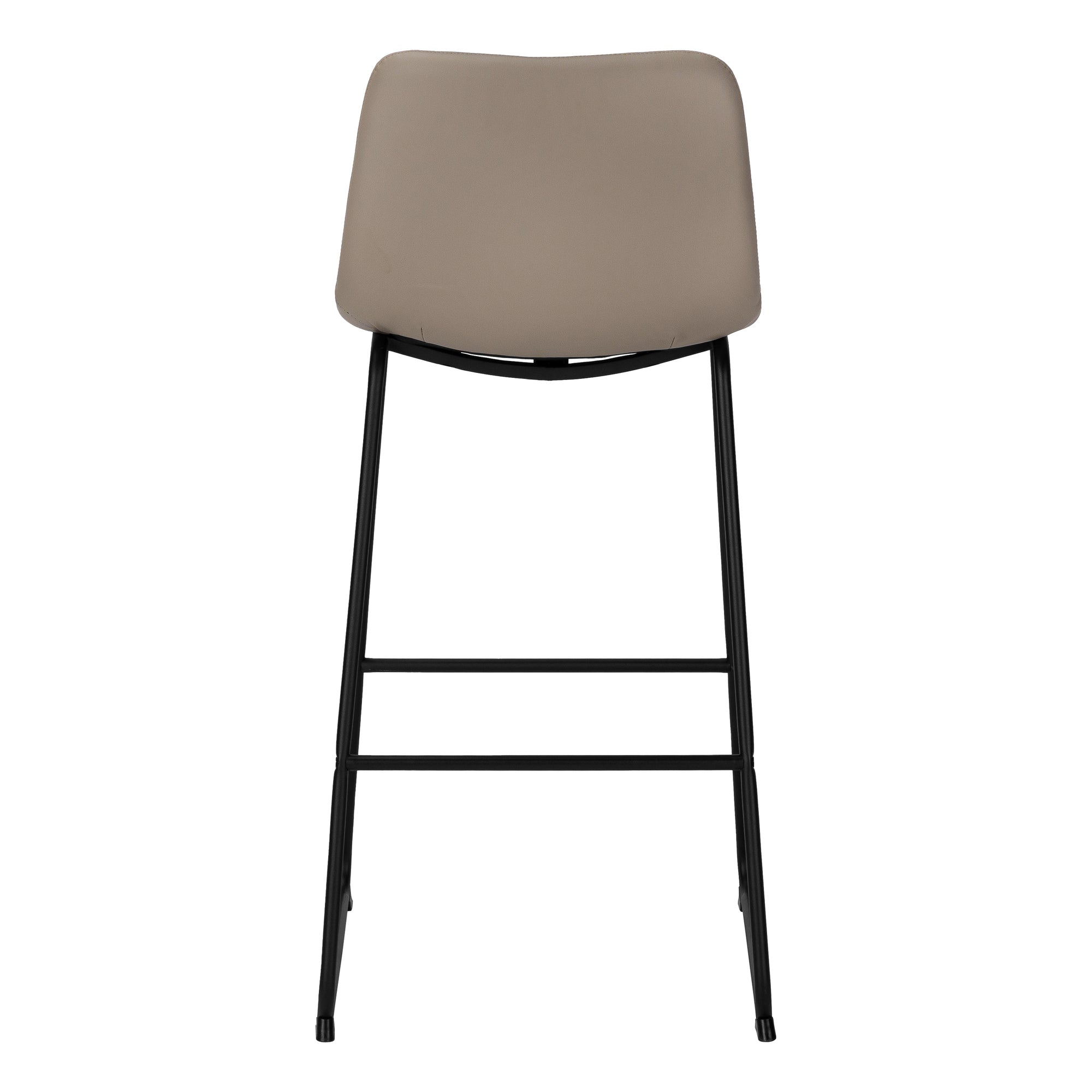 MN-107751    Office Chair - Standing Desk, Metal Frame, Curved Backrest,  Taupe Leather-Look,  Black