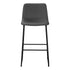 MN-117752    Office Chair - Standing Desk / Metal Frame - Curved Backrest / Grey Leather-Look / Black