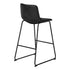 MN-137754    Office Chair - Standing Desk / Metal Frame - Curved Backrest / Black Leather-Look / Black