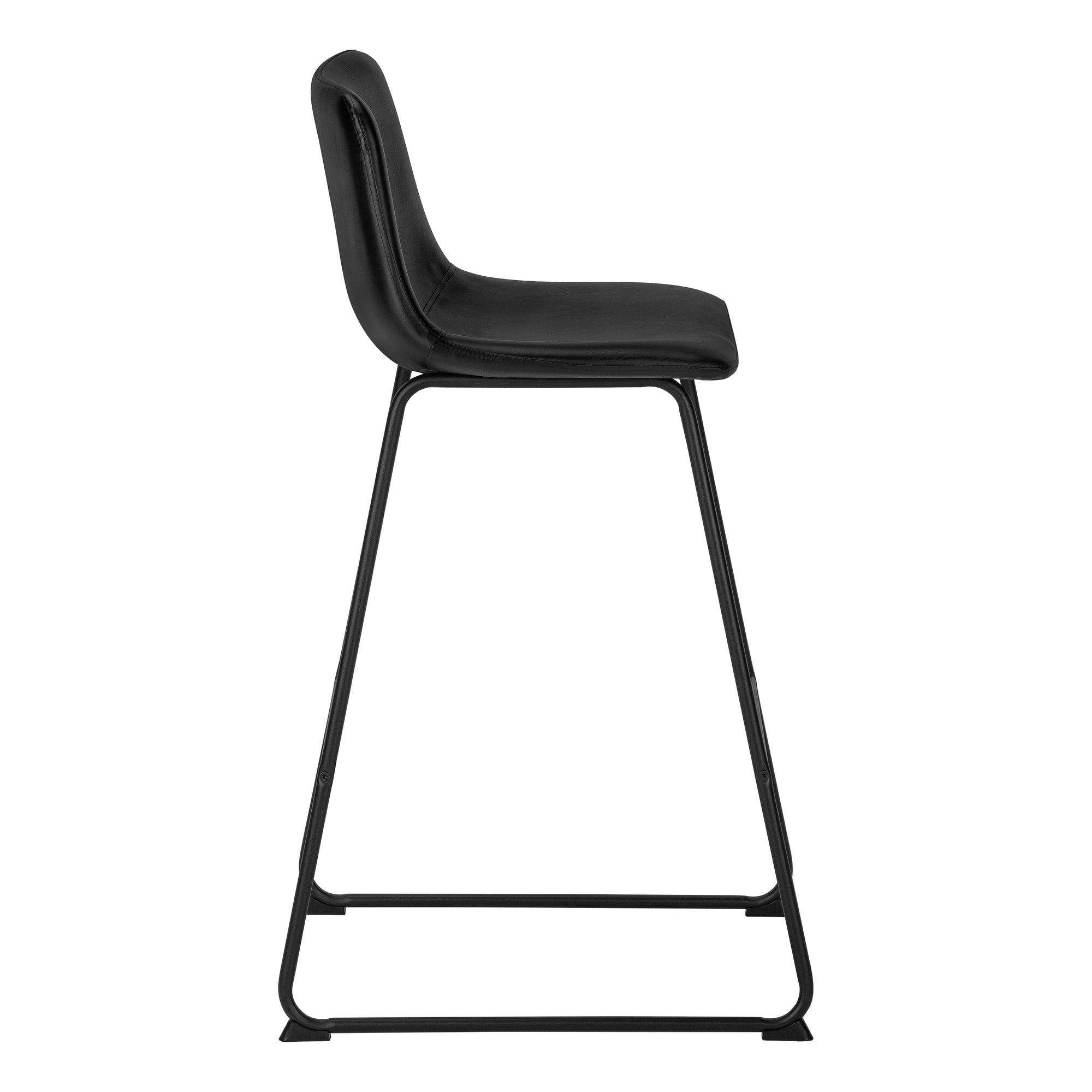 MN-137754    Office Chair - Standing Desk / Metal Frame - Curved Backrest / Black Leather-Look / Black