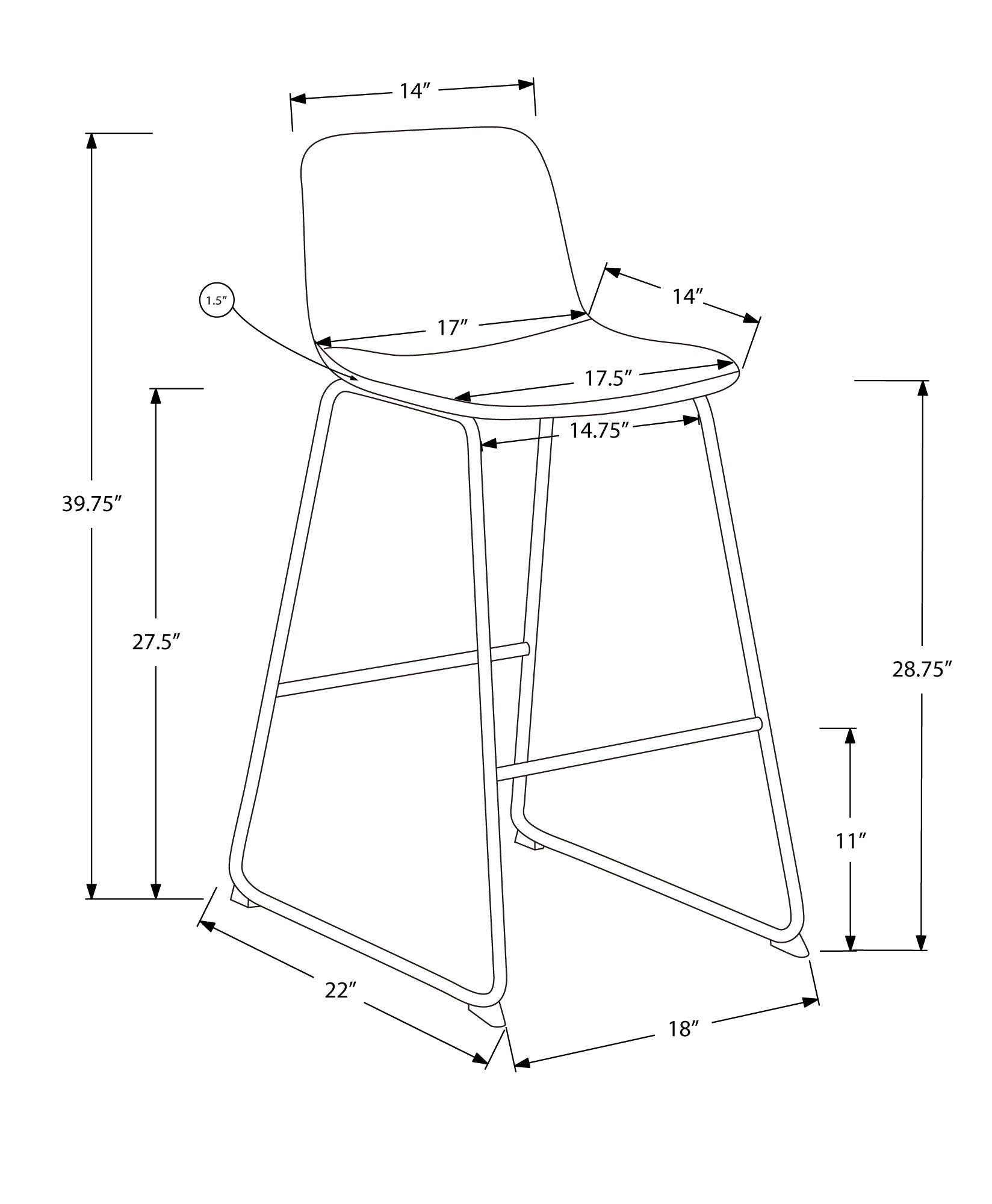 MN-137754    Office Chair - Standing Desk / Metal Frame - Curved Backrest / Black Leather-Look / Black