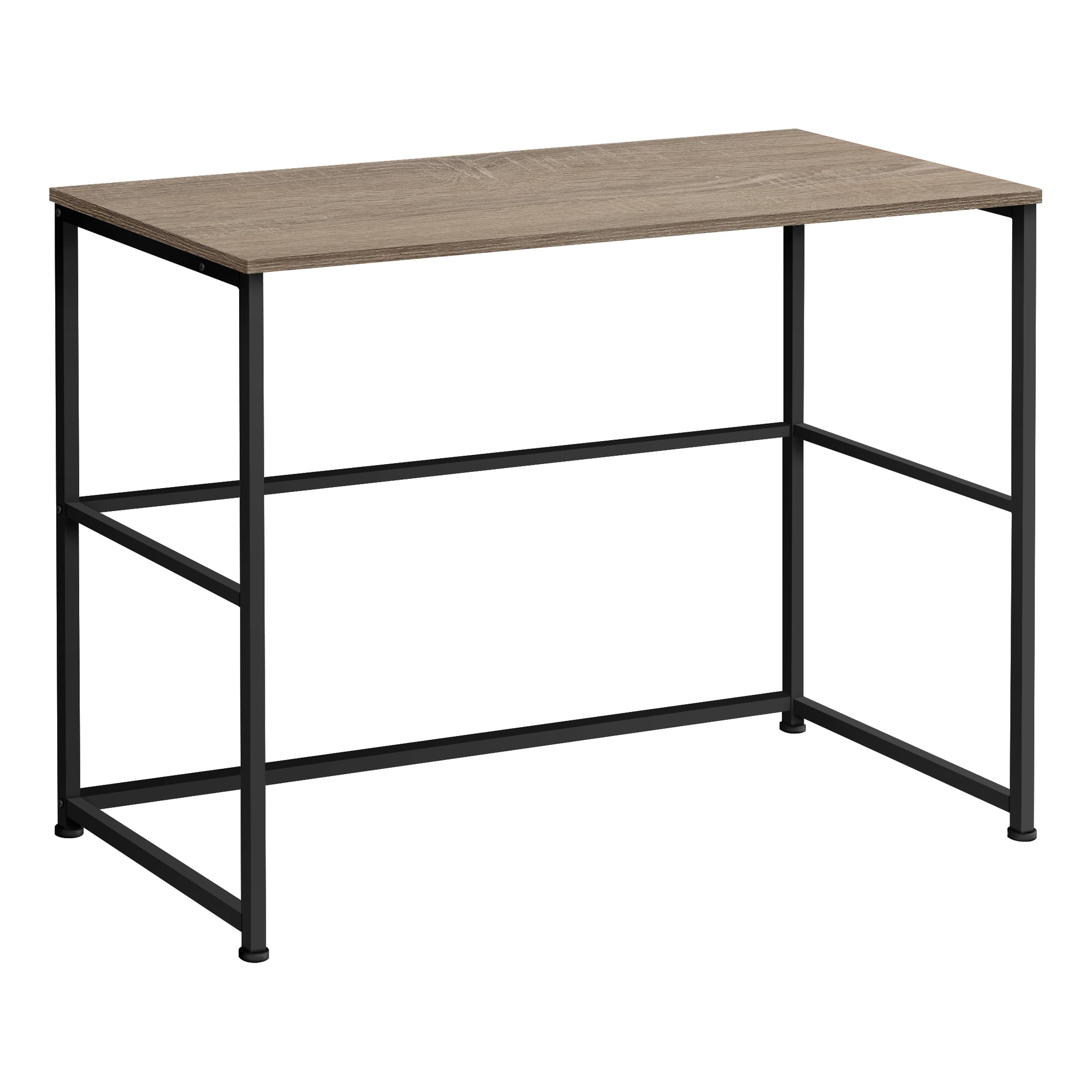 MN-267777    Computer Desk - Small Writing Or Laptop Table / Modern Style / Metal Frame - 40"L - Dark Taupe / Black