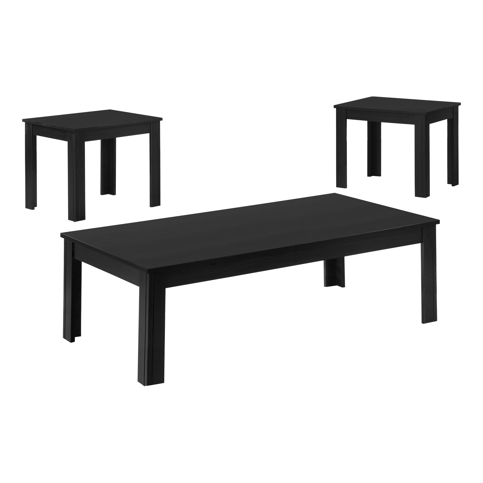 MN-497840P    Table Set, 3Pcs Set, Coffee, End, Side, Accent, Living Room, Laminate, Laminate, Black, Contemporary, Modern