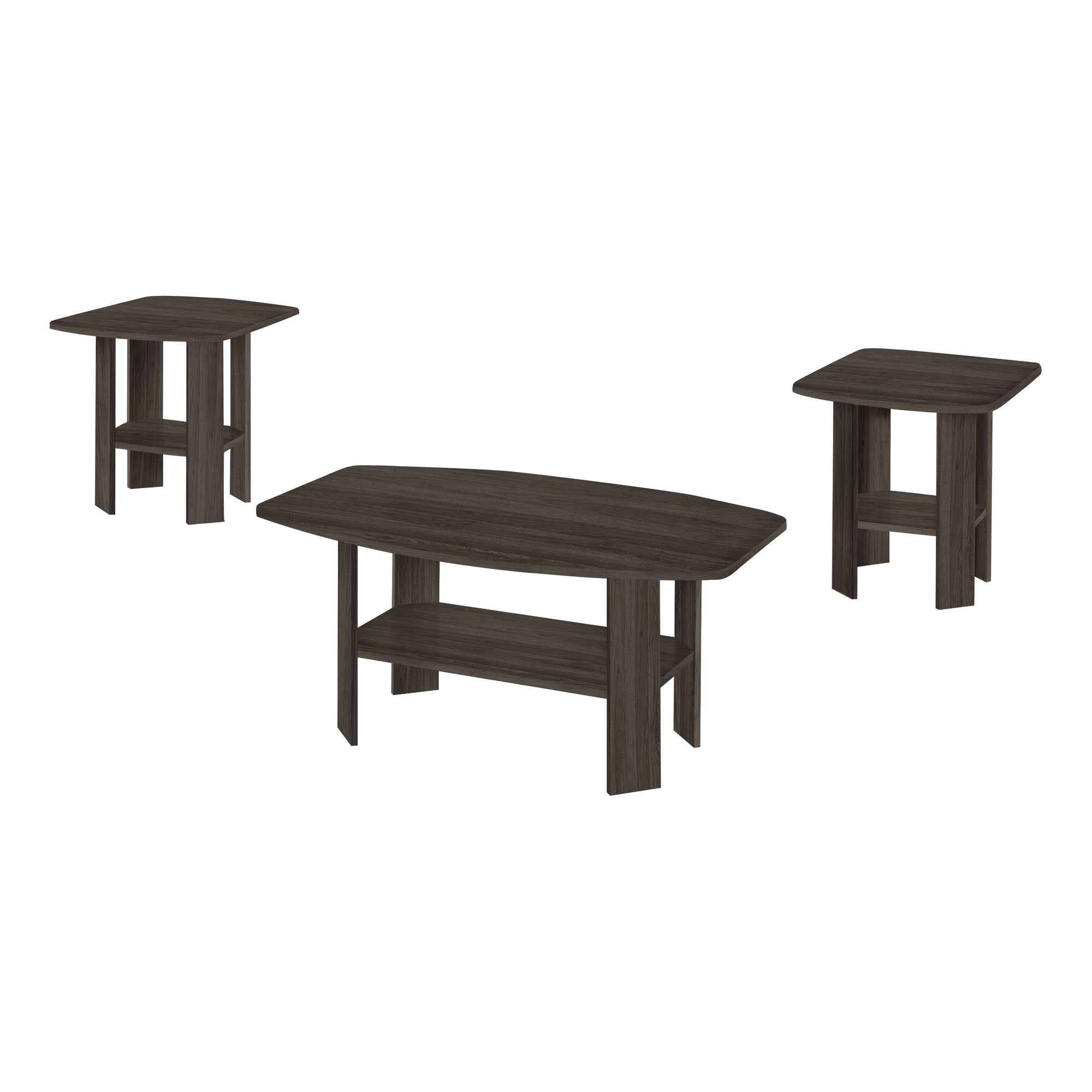 MN-577873P    Table Set, 3Pcs Set, Coffee, End, Side, Accent, Living Room, Laminate, Brown Oak, Contemporary, Modern