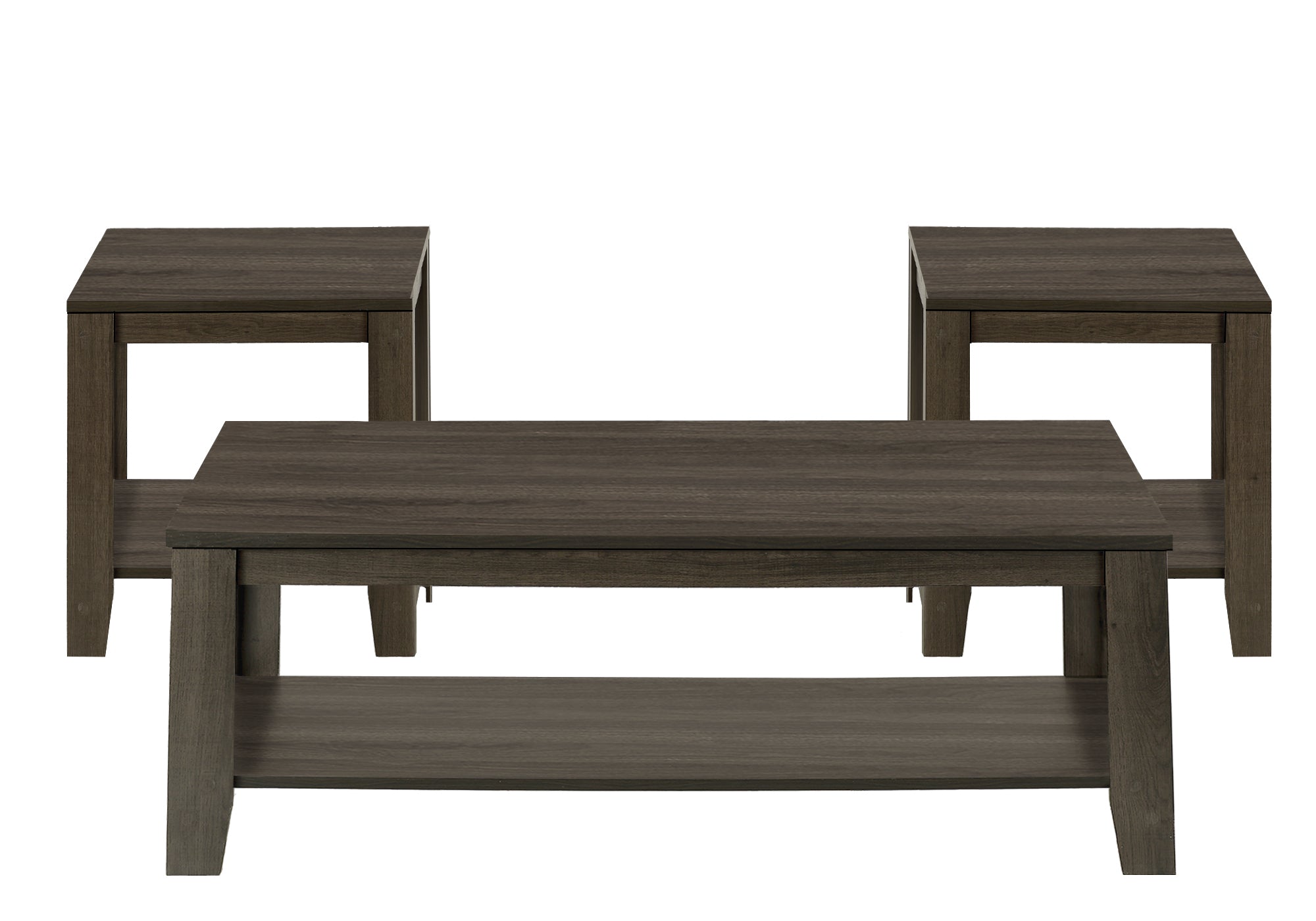 MN-607883P    Table Set, 3Pcs Set, Coffee, End, Side, Accent, Living Room, Laminate, Brown Oak, Contemporary, Modern