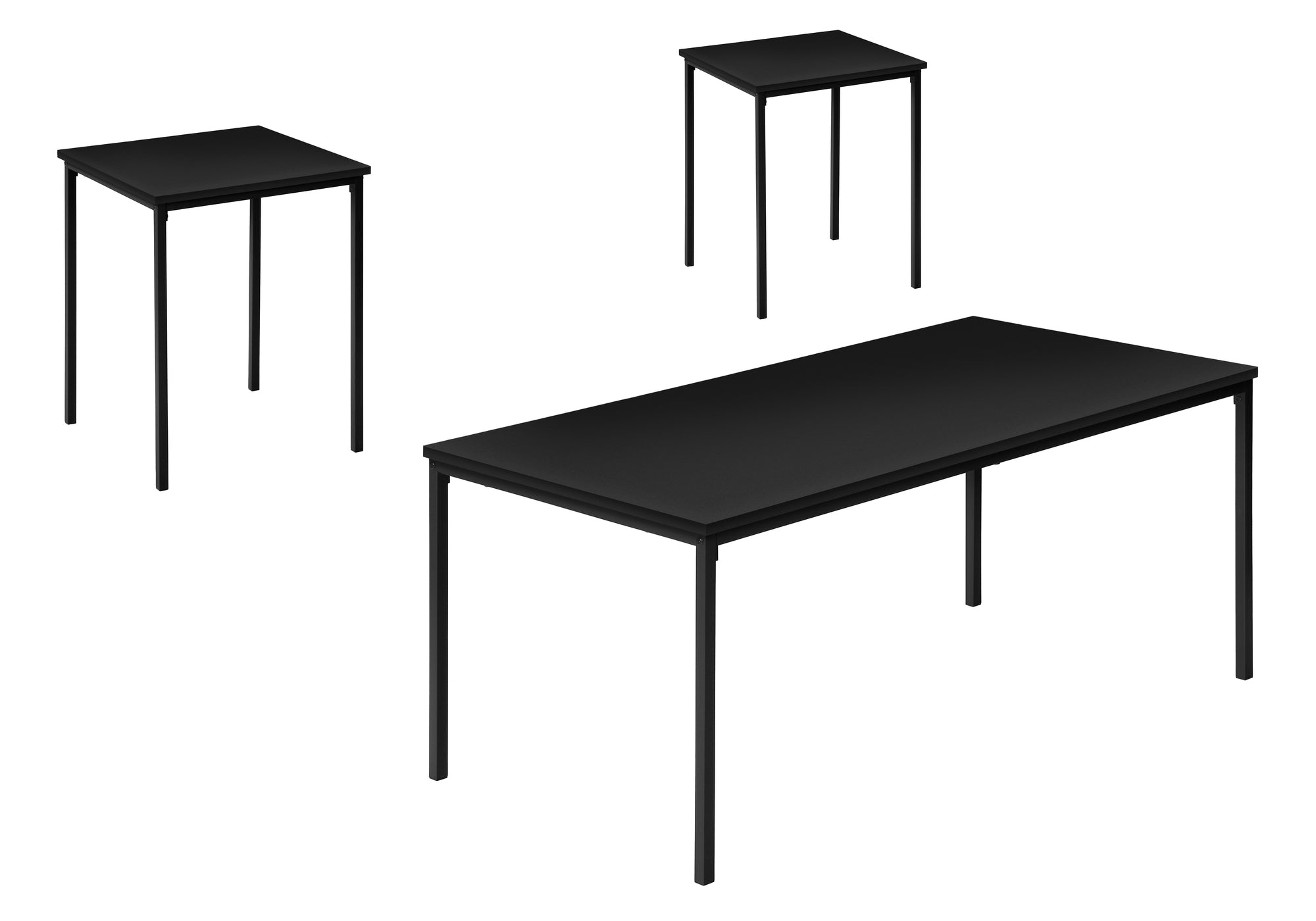 MN-167894P    Table Set, 3pcs Set, Coffee, End, Black Metal, Black Laminate, Contemporary, Modern