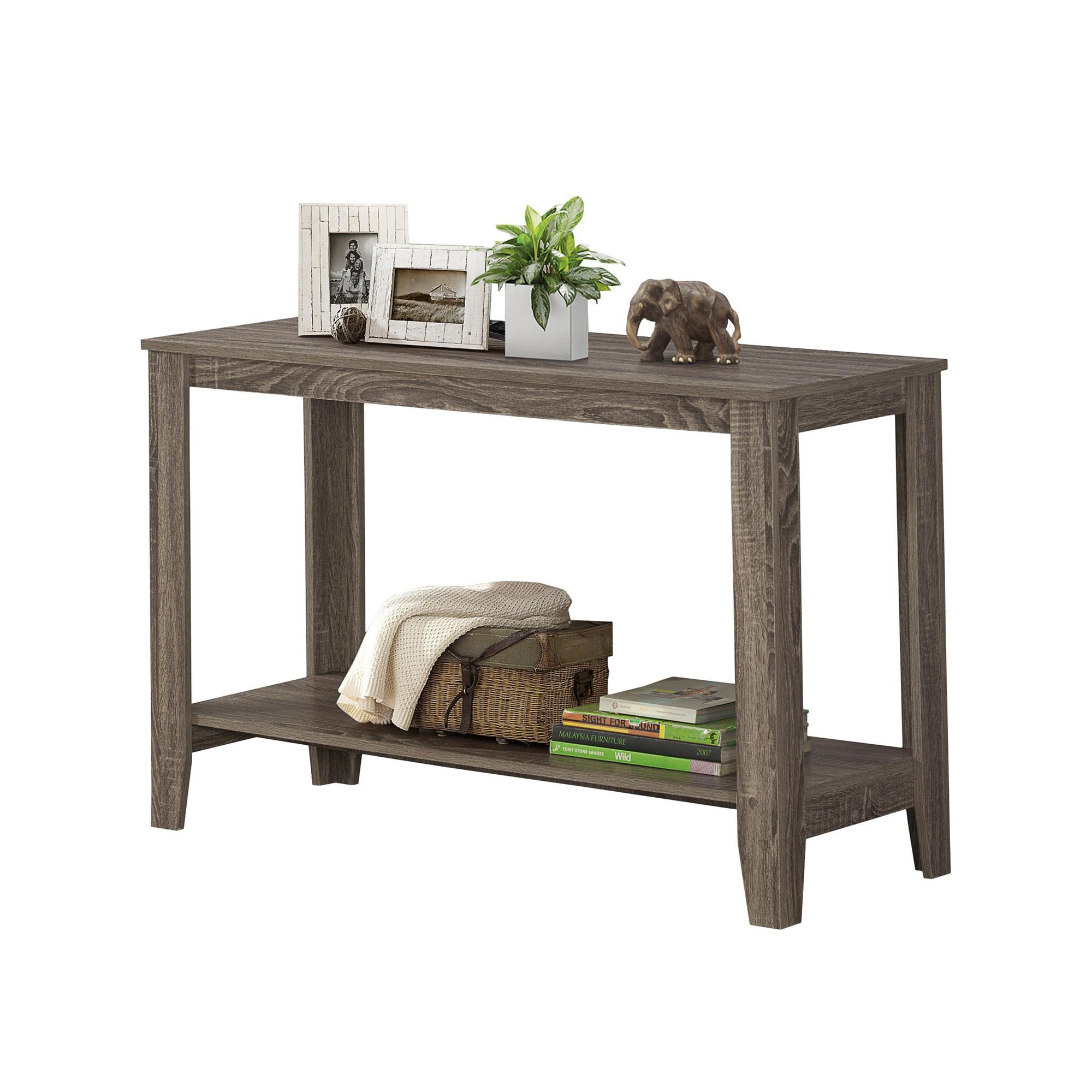 MN-637915S    Accent Table, Console, Entryway, Narrow, Sofa, Living Room, Bedroom, Laminate, Dark Taupe, Contemporary, Modern