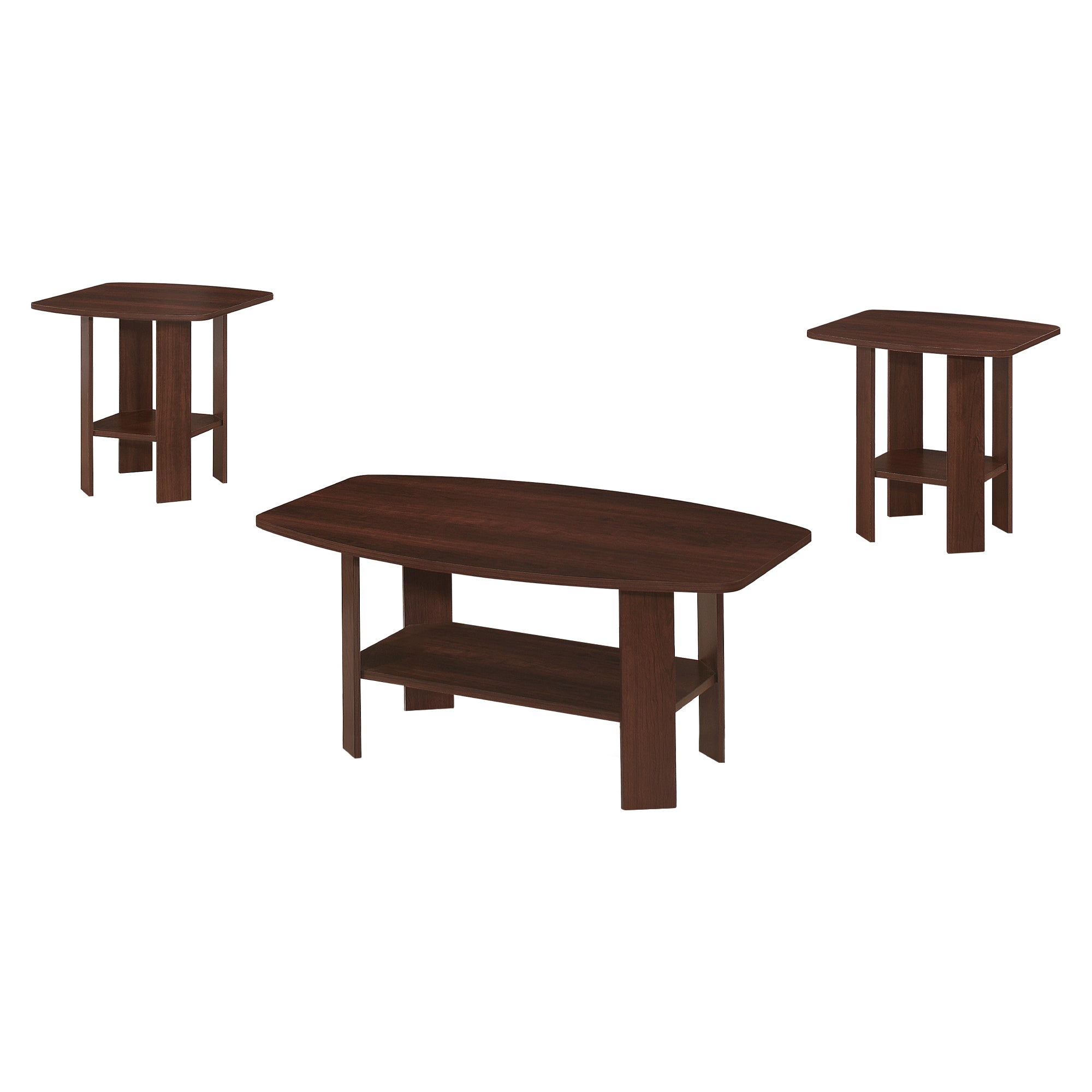 MN-647923P    Table Set, 3Pcs Set, Coffee, End, Side, Accent, Living Room, Laminate, Cherry, Contemporary, Modern