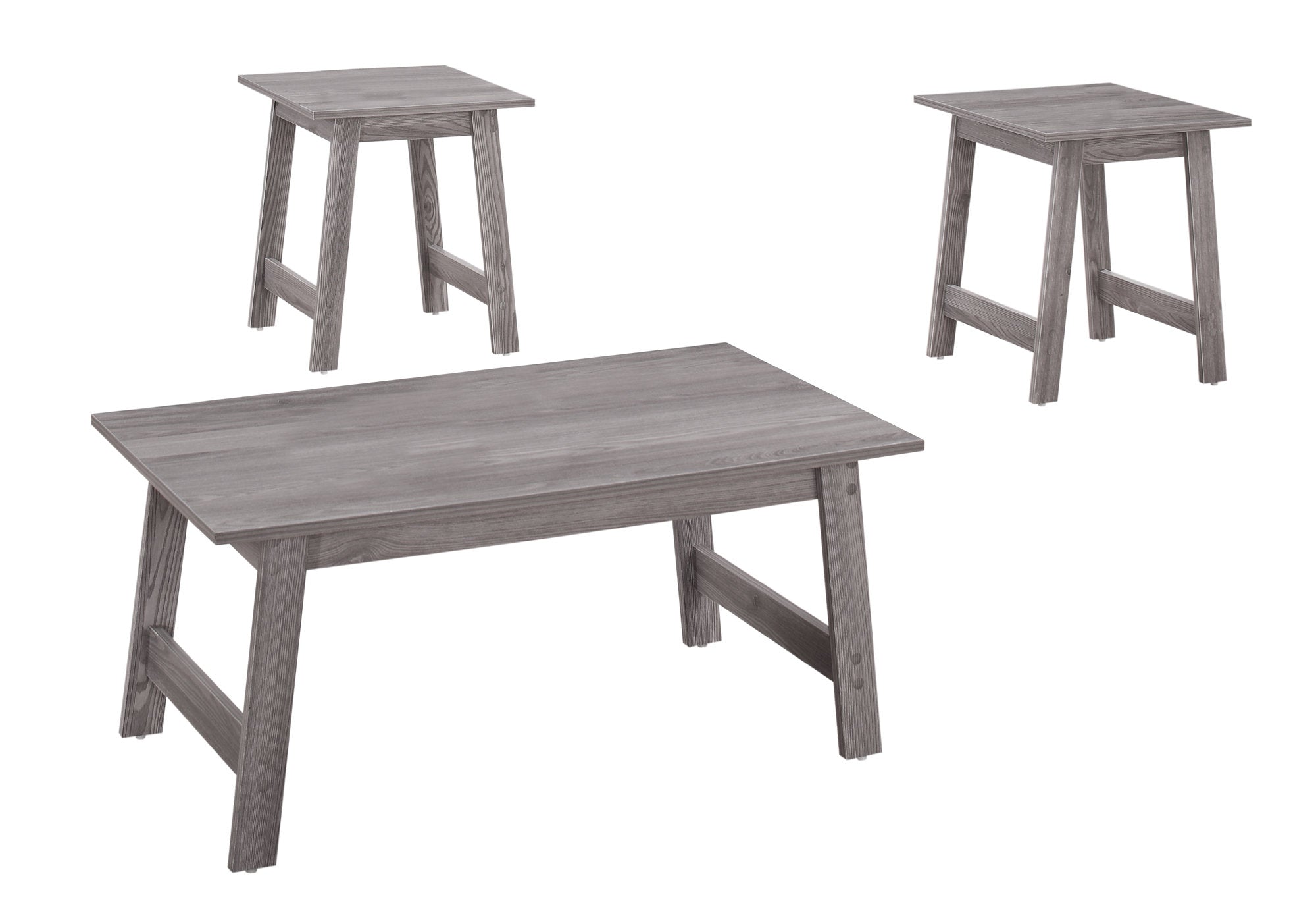 MN-717932P    Table Set, 3Pcs Set, Coffee, End, Side, Accent, Living Room, Laminate, Grey, Contemporary, Modern