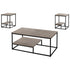 MN-777960P    Table Set, 3Pcs Set, Coffee, End, Side, Accent, Living Room, Laminate, Metal Legs, Dark Taupe, Contemporary, Modern