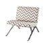 MN-928137    Accent Chair, Armless, Modern, Fabric, Living Room, Bedroom, Chevron Fabric, Metal Legs, Dark Taupe, Chrome, Contemporary, Modern