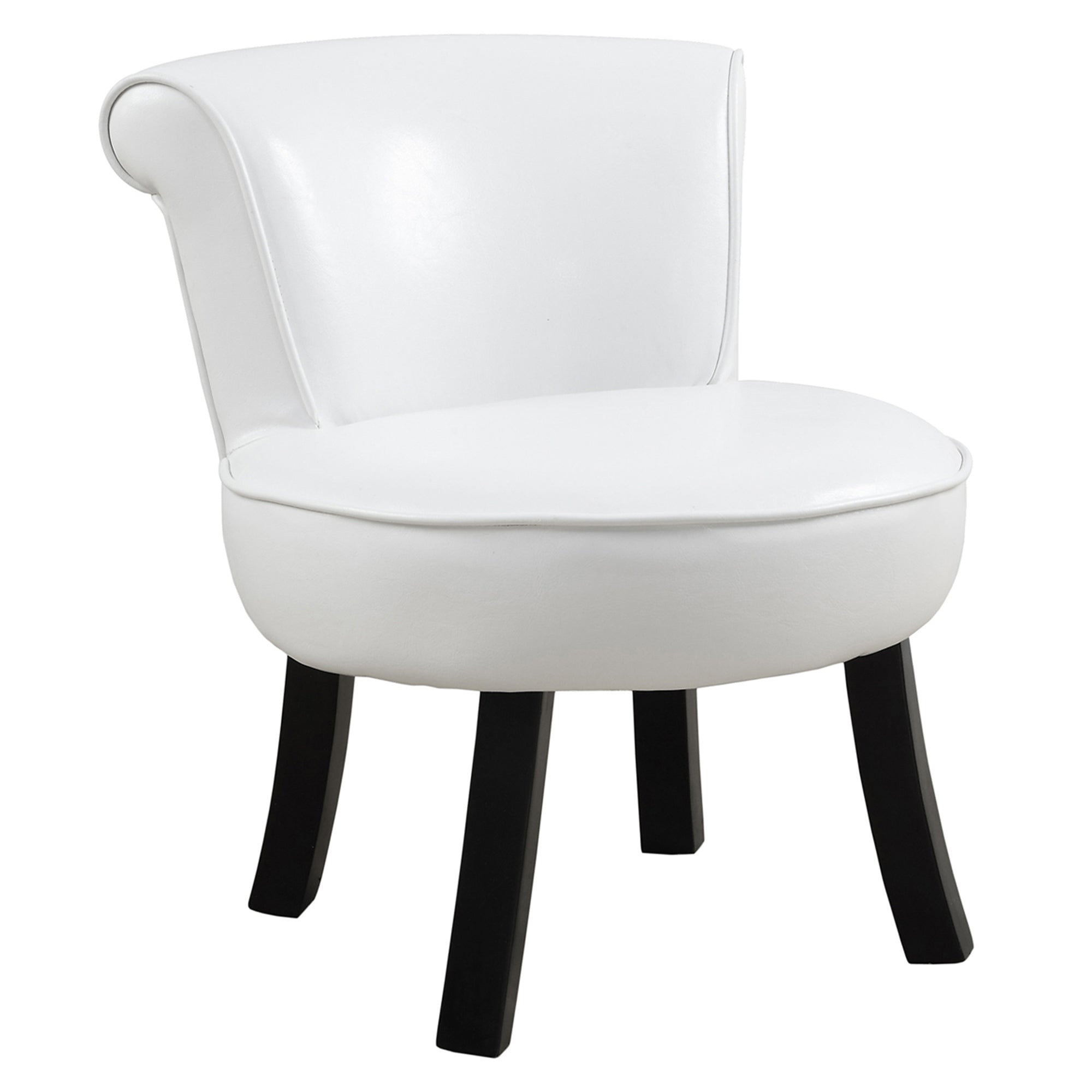 MN-948155    Accent Chair, Kids Chair, Pu Leather-Look, Upholstered, Juvenile, Leather-Look, White, Metal, Laminate, Transitional