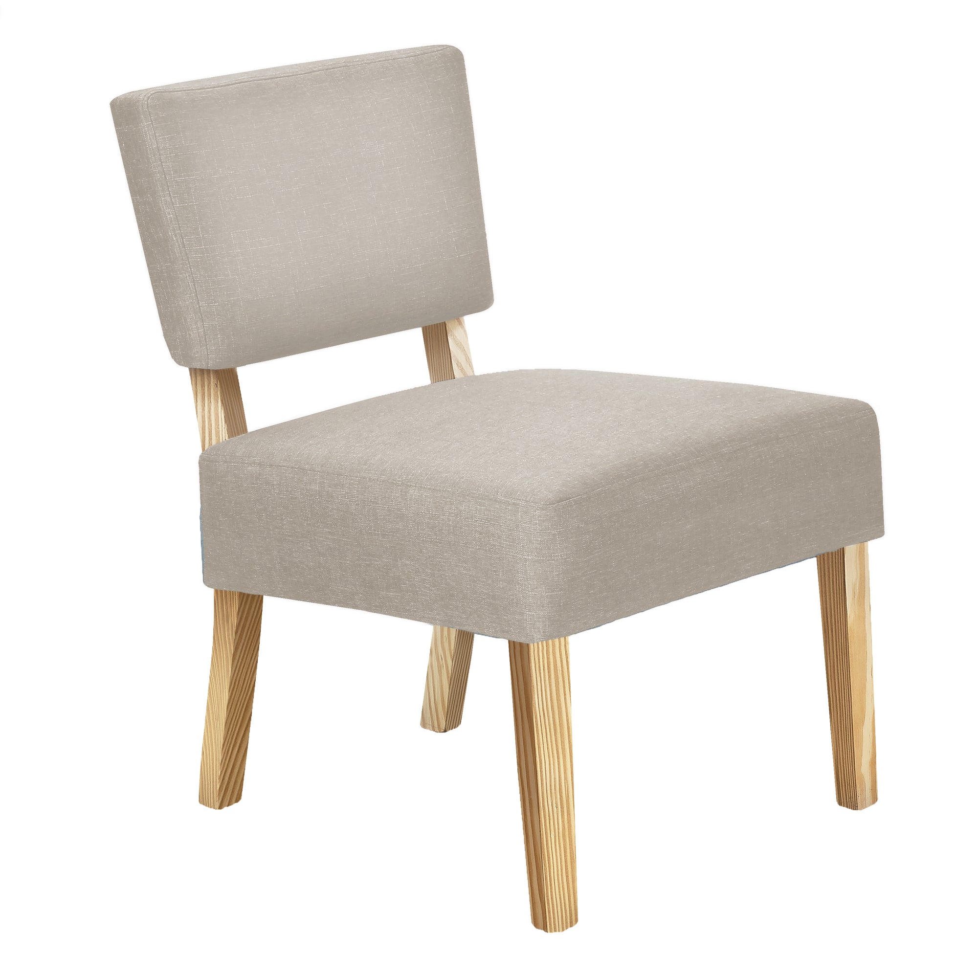 MN-998272    Accent Chair, Armless, Fabric, Living Room, Bedroom, Fabric, Solid Wood Legs, Taupe, Black, Contemporary, Modern