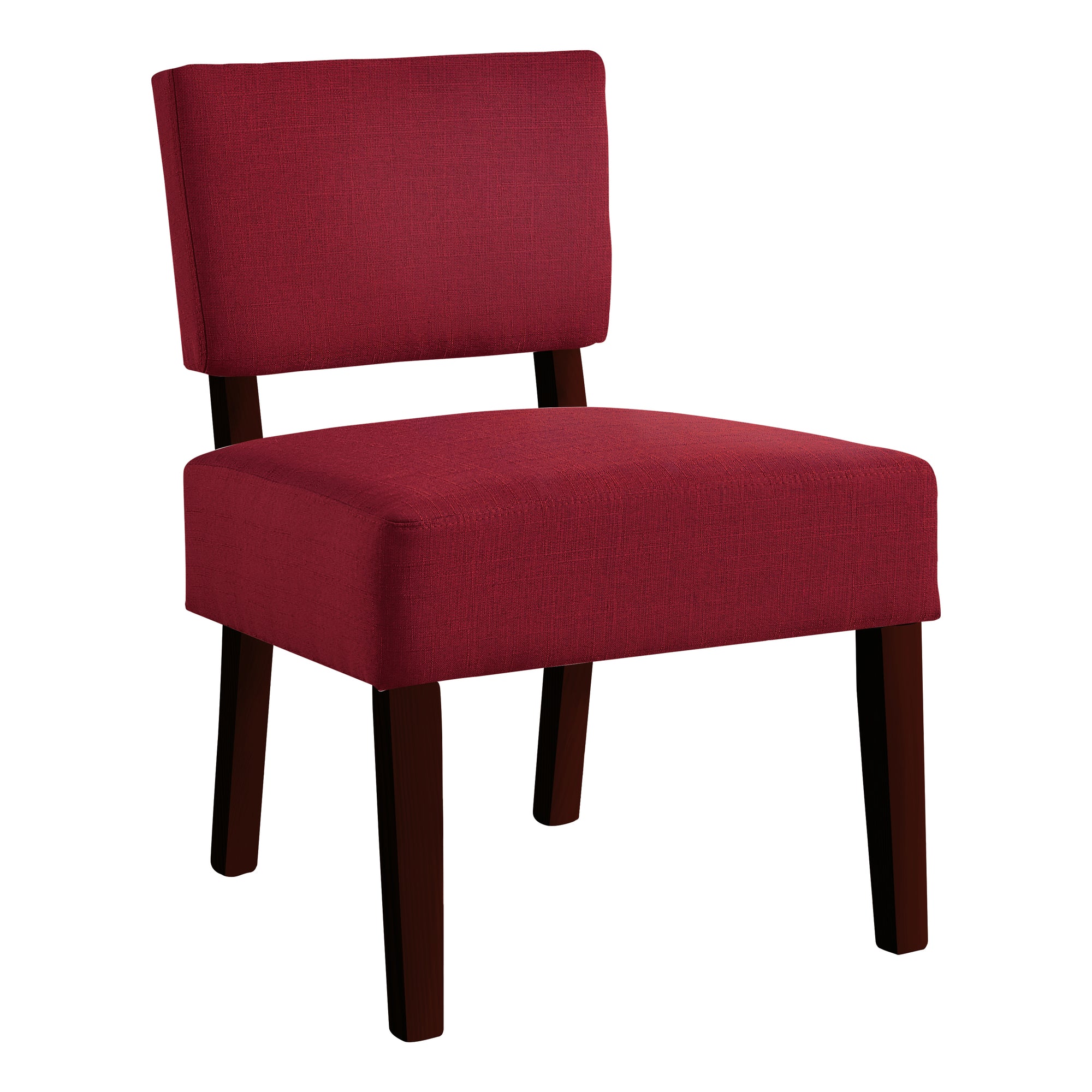MN-148295    Accent Chair, Armless, Fabric, Living Room, Bedroom, Fabric, Solid Wood Legs, Red, Black, Contemporary, Modern