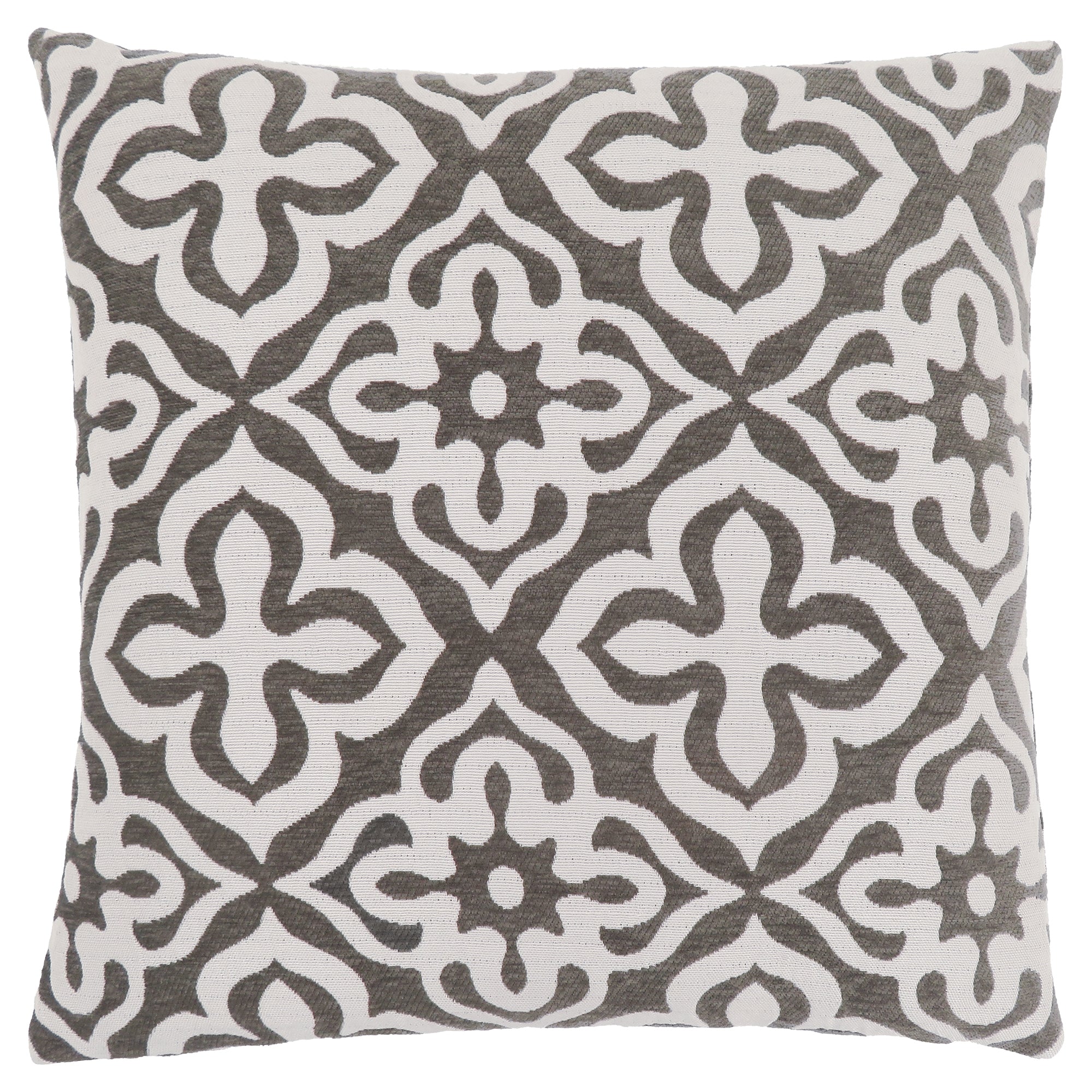 MN-369216    Pillows, 18 X 18 Square, Insert Included, Decorative Throw, Accent, Sofa, Couch, Bed, Soft Polyester Woven Fabric, Hypoallergenic Soft Polyester Insert, Dark Taupe, Motif Design, Contemporary, Modern