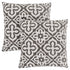 MN-379217    Pillows, Set Of 2, 18 X 18 Square, Insert Included, Decorative Throw, Accent, Sofa, Couch, Bed, Soft Polyester Woven Fabric, Hypoallergenic Soft Polyester Insert, Dark Taupe, Motif Design, Contemporary, Modern