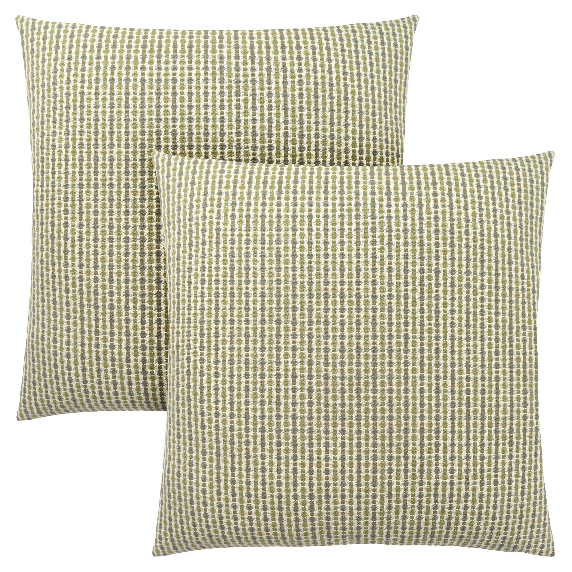 MN-459233    Pillows, Set Of 2, 18 X 18 Square, Insert Included, Decorative Throw, Accent, Sofa, Couch, Bed, Soft Polyester Woven Fabric, Hypoallergenic Soft Polyester Insert, Light And Dark Green, Abstract Dot Design, Classic Dot Design, Classic