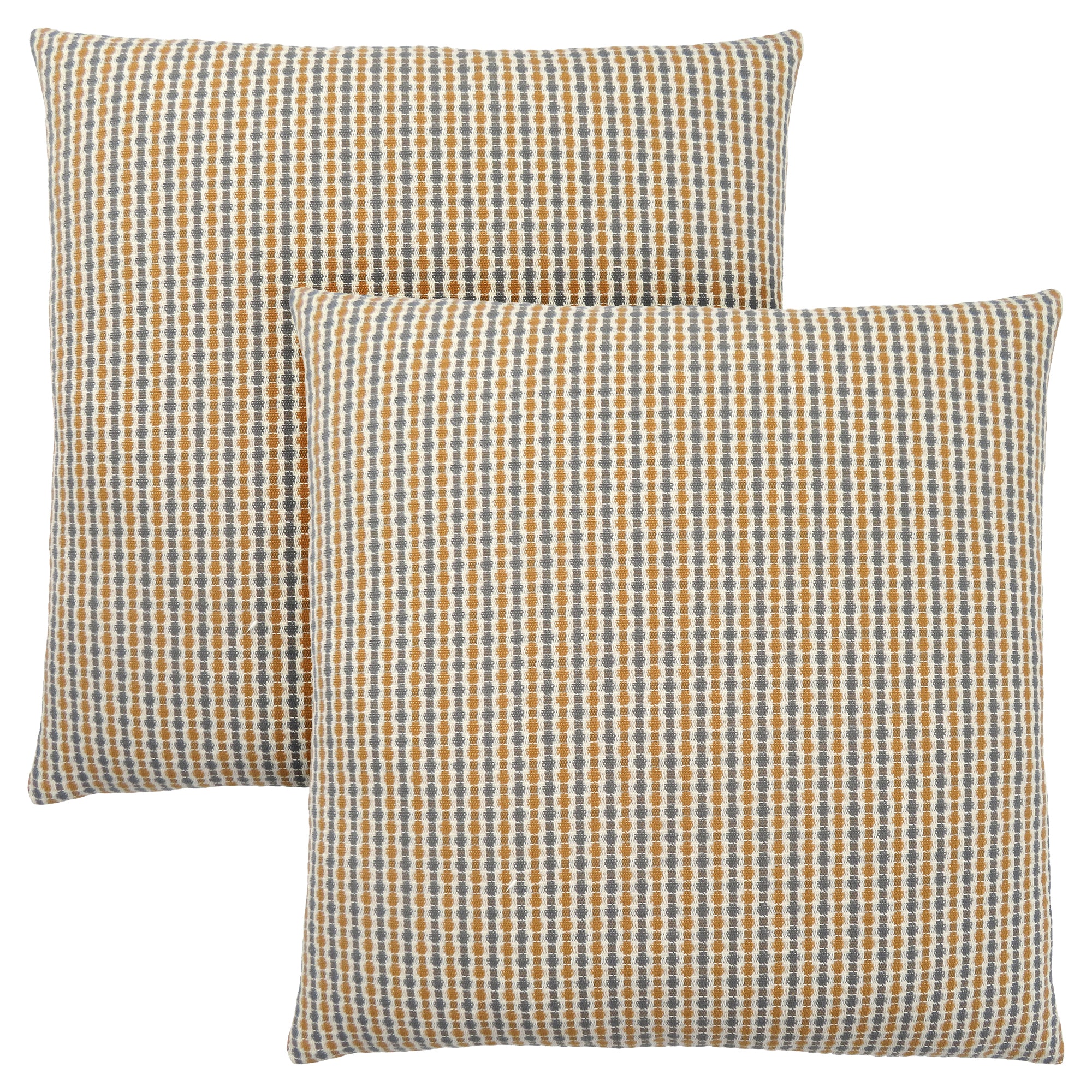MN-479235    Pillows, Set Of 2, 18 X 18 Square, Insert Included, Decorative Throw, Accent, Sofa, Couch, Bed, Soft Polyester Woven Fabric, Hypoallergenic Soft Polyester Insert, Gold And Grey, Abstract Dot Design, Classic Dot Design, Classic