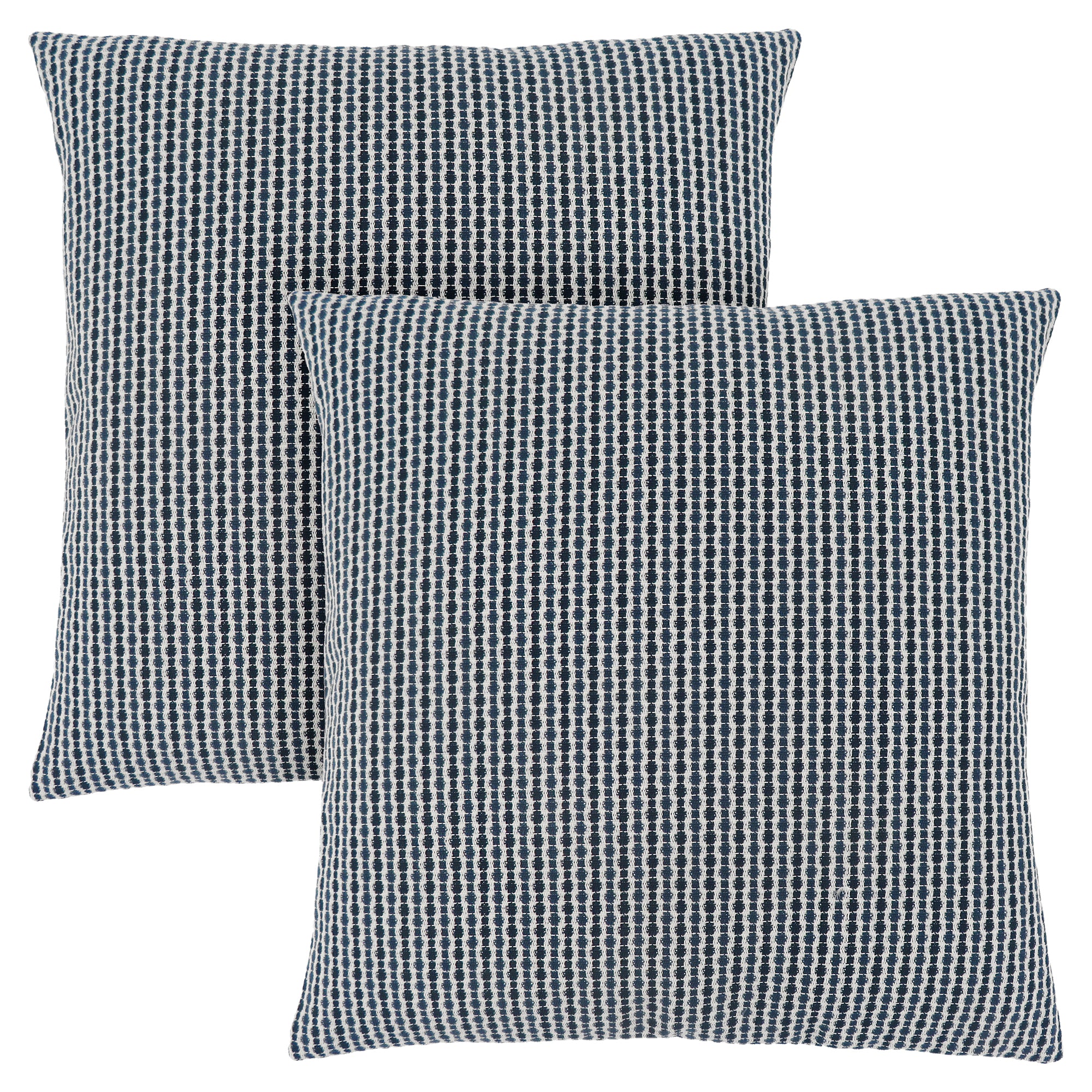 MN-539241    Pillows, Set Of 2, 18 X 18 Square, Insert Included, Decorative Throw, Accent, Sofa, Couch, Bed, Soft Polyester Woven Fabric, Hypoallergenic Soft Polyester Insert, Light And Dark Blue, Abstract Dot Design, Classic Dot Design, Classic