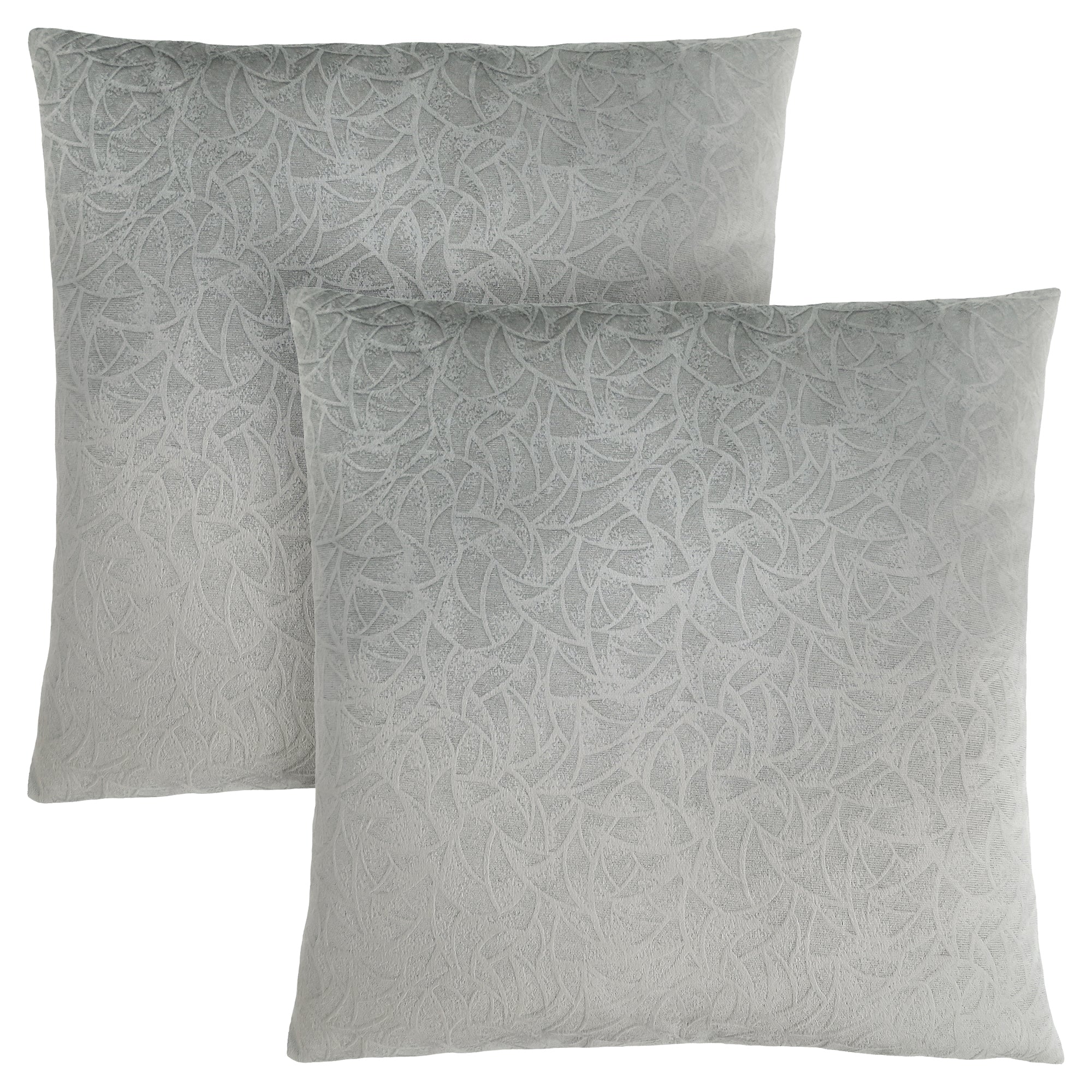 MN-589257    Pillows, Set Of 2, 18 X 18 Square, Insert Included, Decorative Throw, Accent, Sofa, Couch, Bed, Soft Polyester Woven Fabric, Hypoallergenic Soft Polyester Insert, Light Grey, Transitional